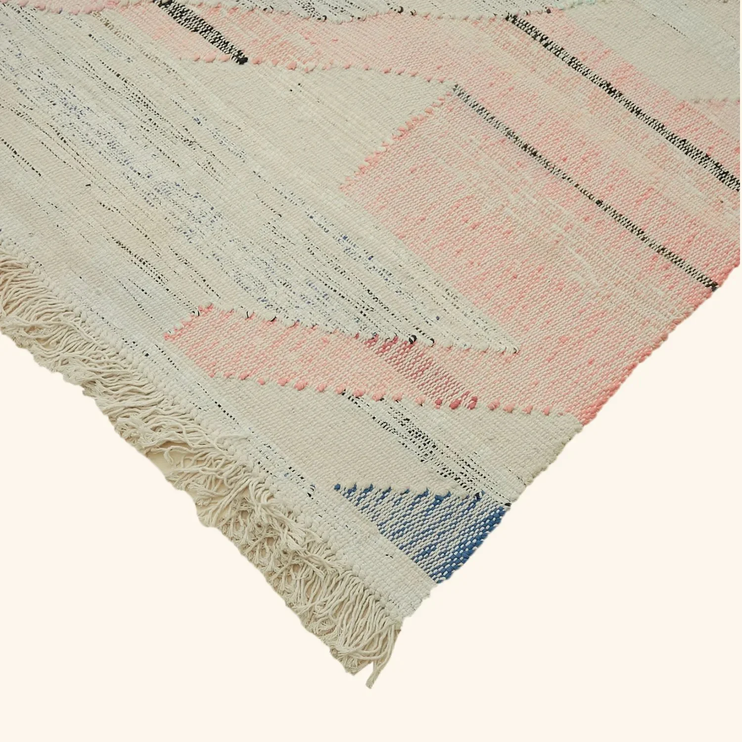 Cream Flatweave Wool Cotton Blend Rug - 11'9" x 15'9" - Image 5
