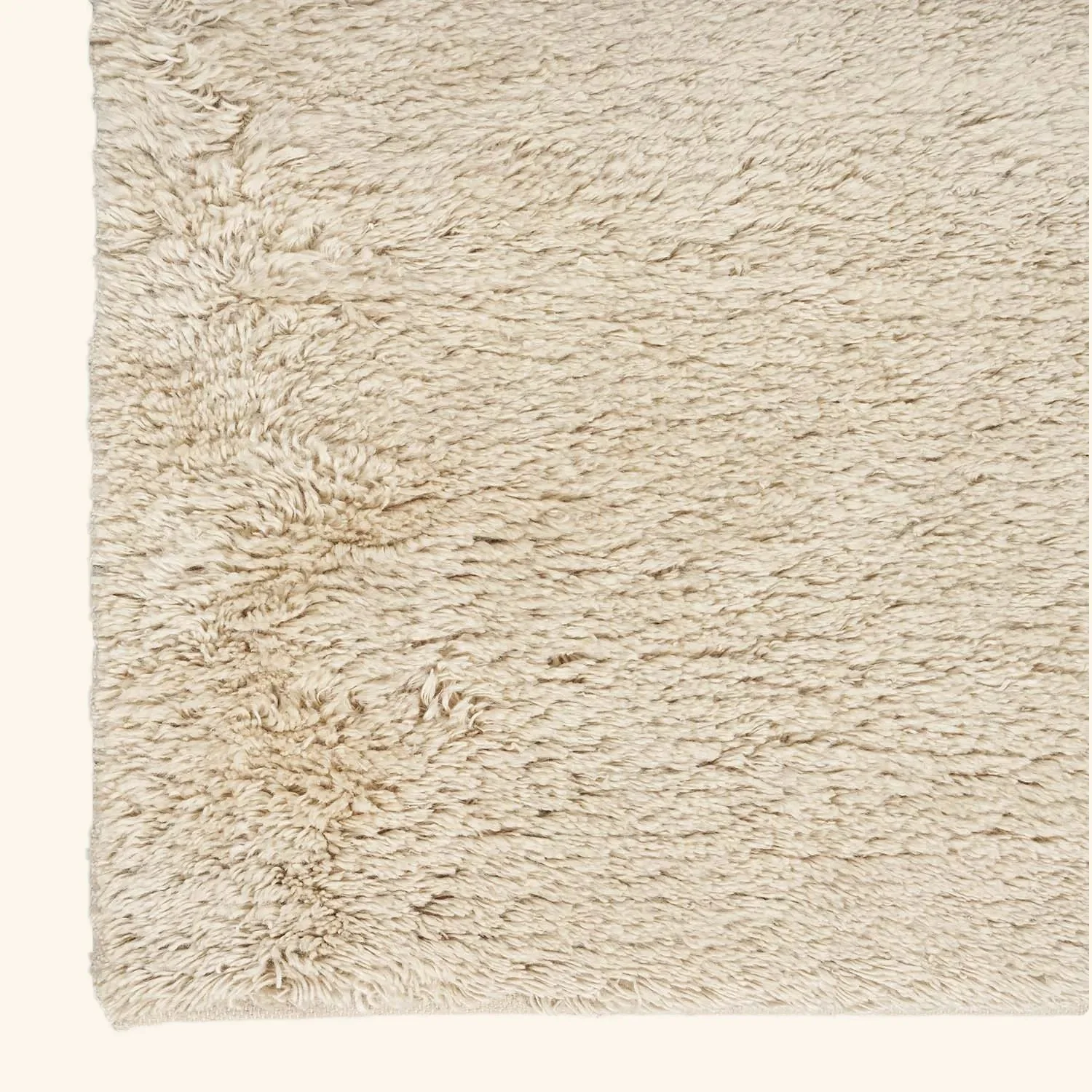 Beige Textured Wool Rug - 6' x 9' - Image 5