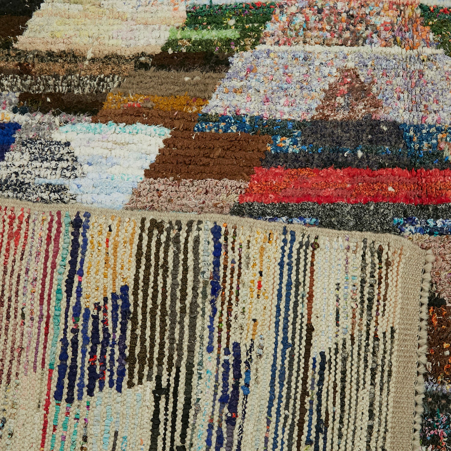 Multicolored Moroccan Wool Cotton Blend Rug - 8'7" x 11'4" - Image 8