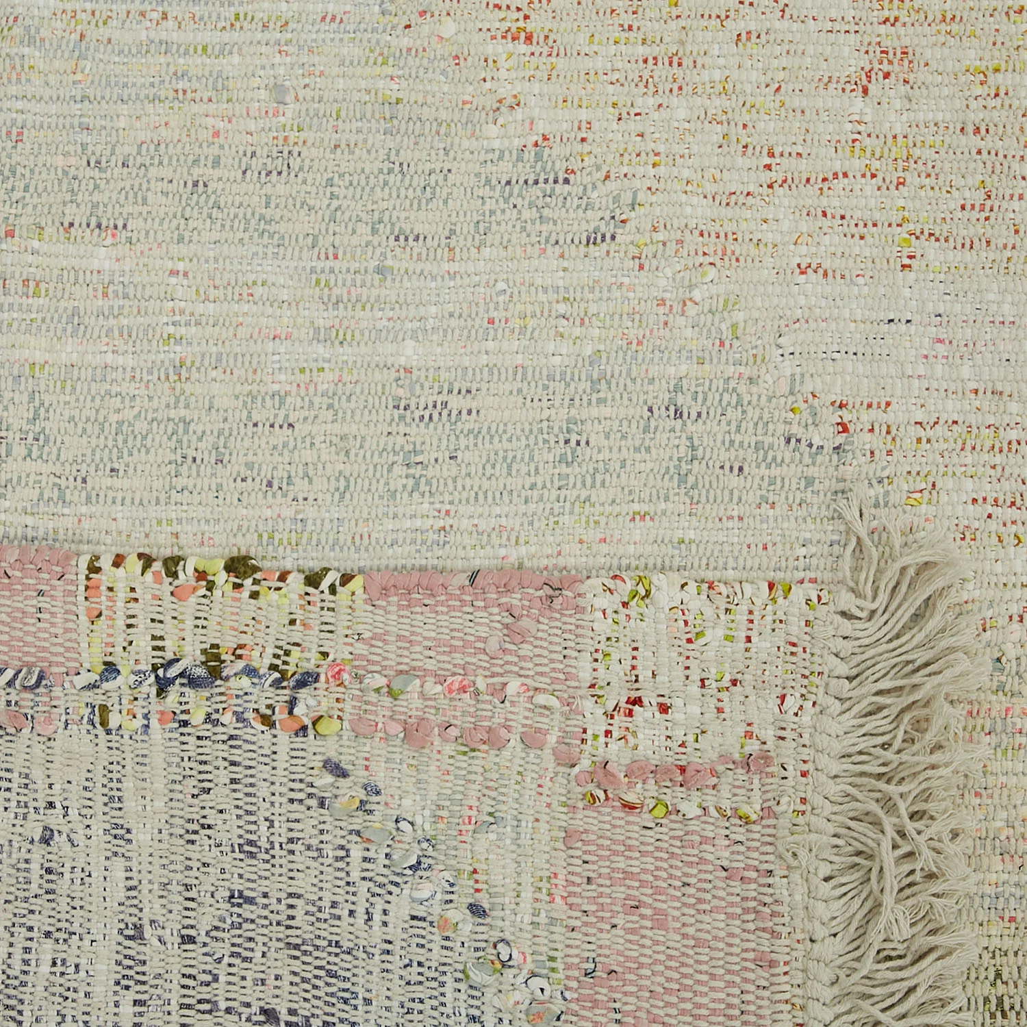 Beige Flatweave Wool Cotton Blend Rug - 9'2" x 11'3" - Image 8