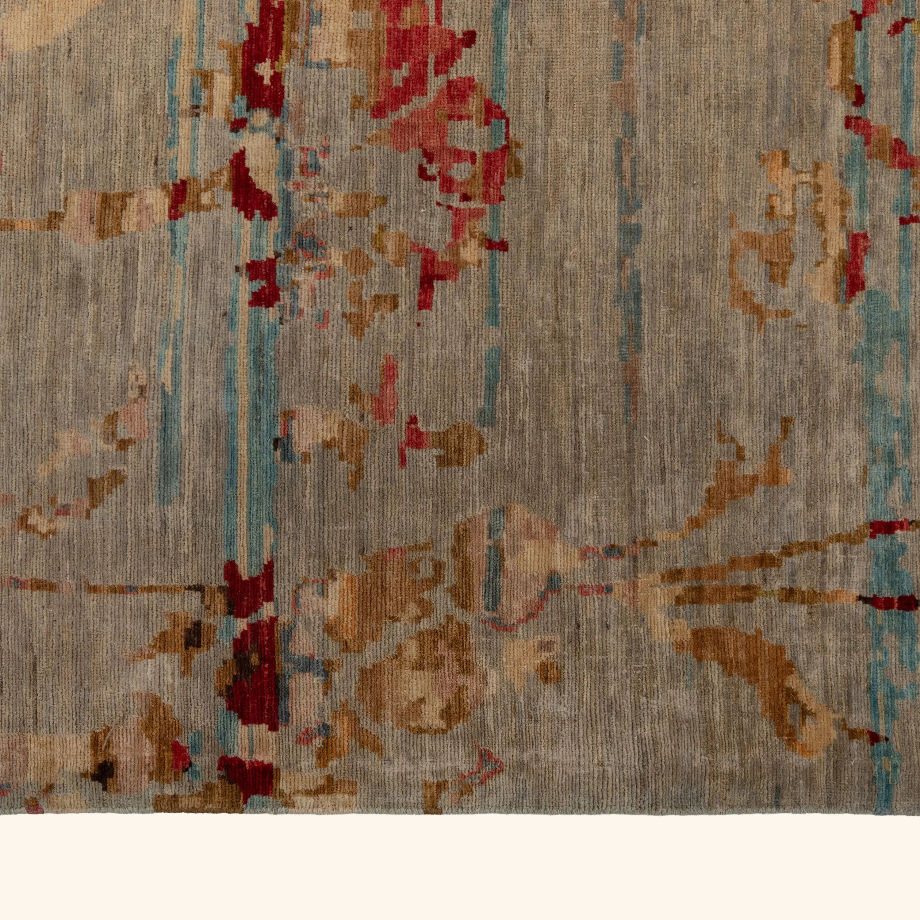 Multicolored Aurora Tibetan Modern Wool & Silk Rug - 12'1" x 15'6" - Image 5