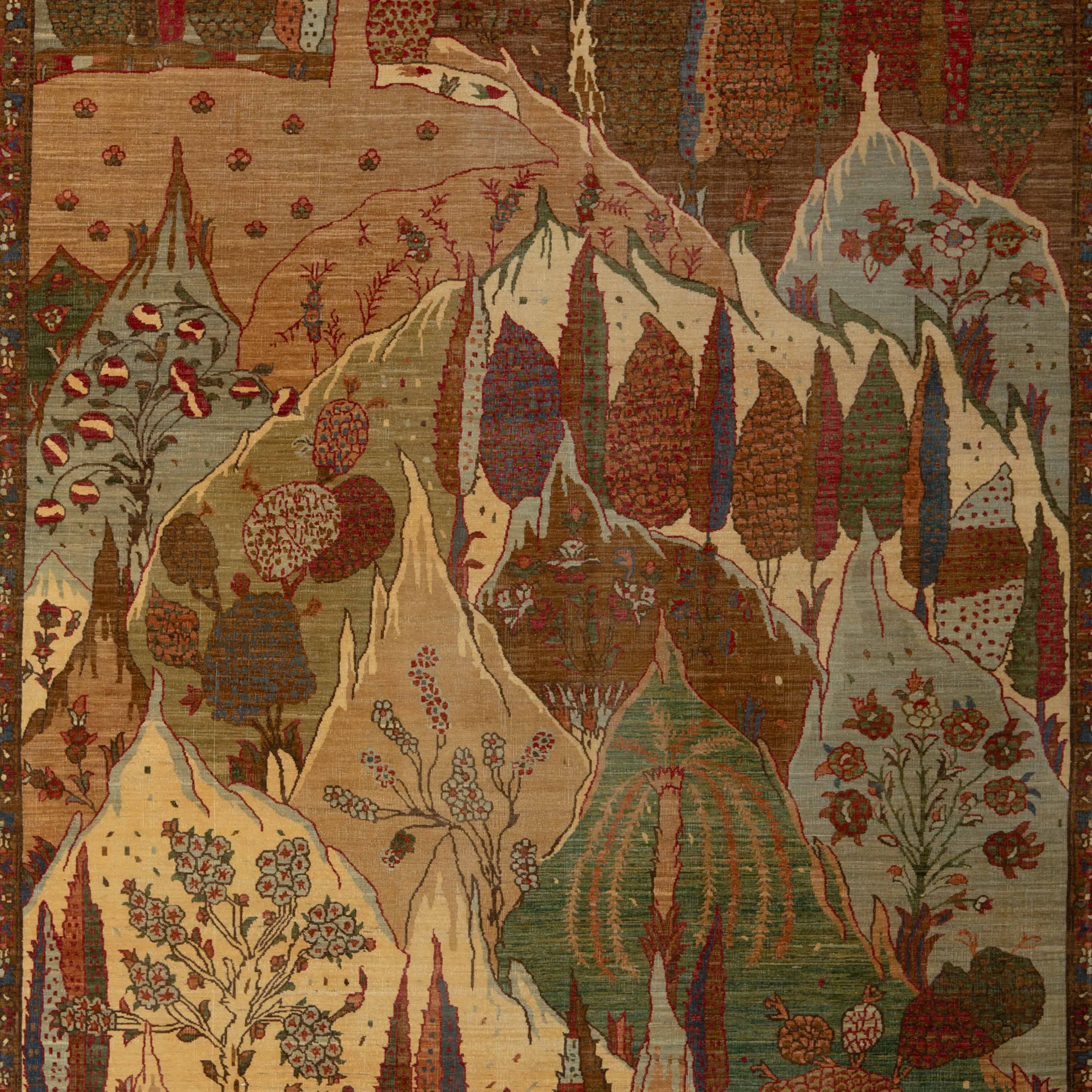 Brown Aurora Modern Wool Silk Blend Rug - 6'1" x 8'10" - Image 2
