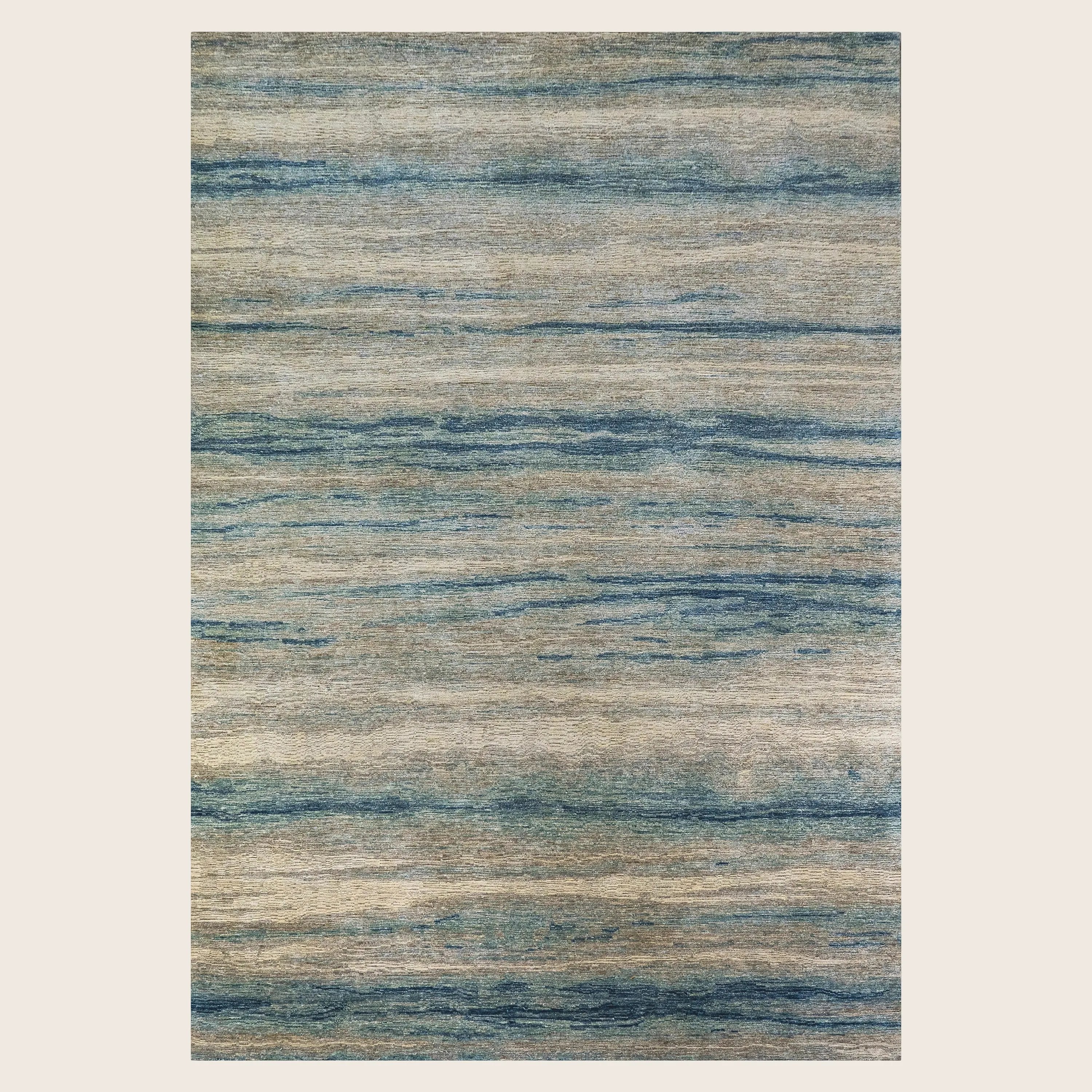Contemporary Wool Silk Blend Rug - 6' x 9' - Image 9