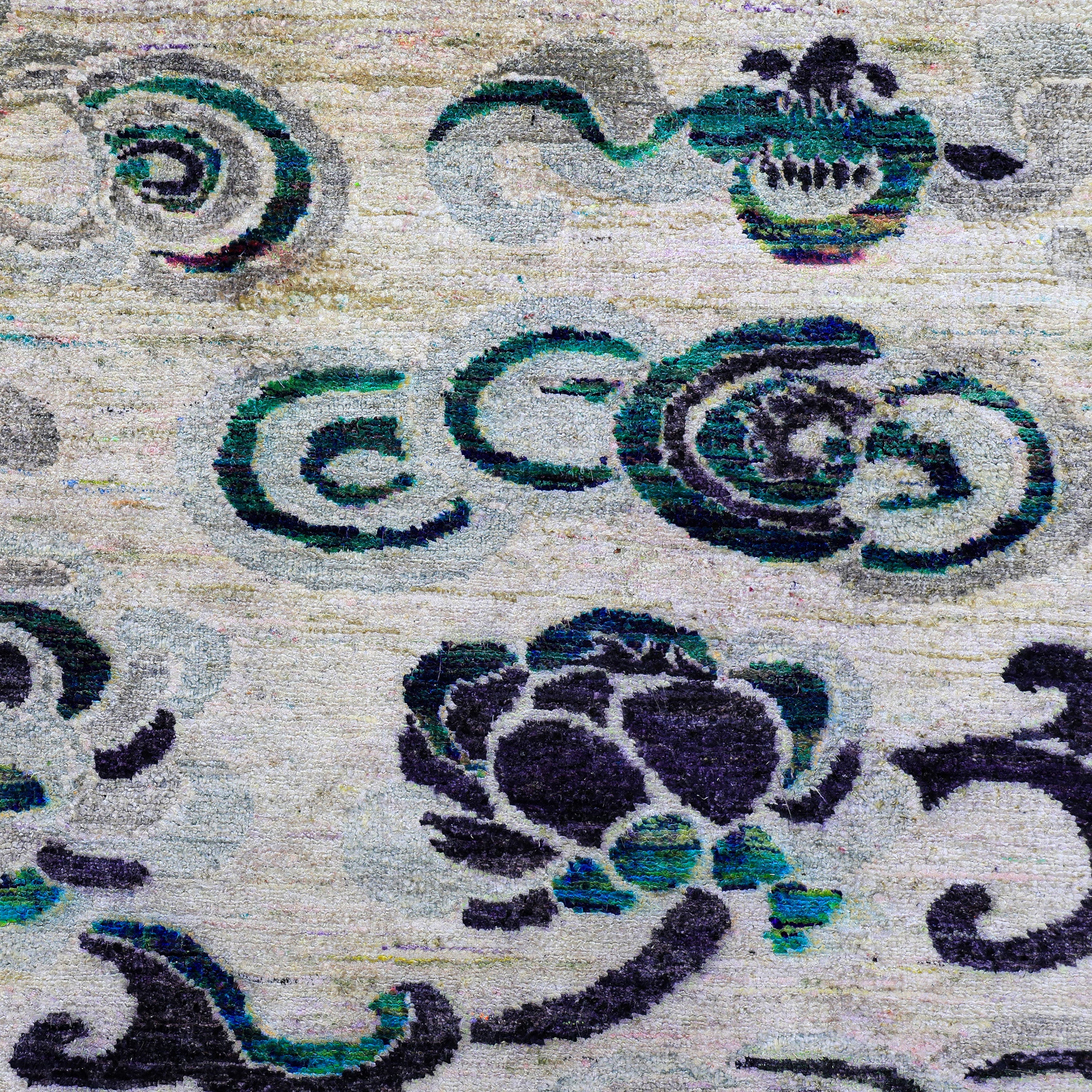 Cream Alchemy Contemporary Silk Runner - 3' x 10'8" - Image 3