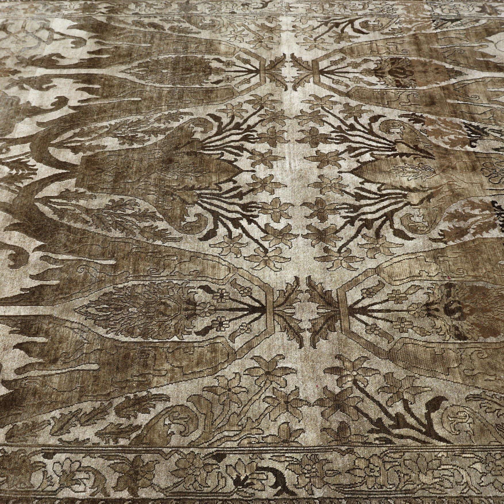 Cream Brown Alchemy Silk Wool Blend Rug - 6'7" x 9'2" - Image 3
