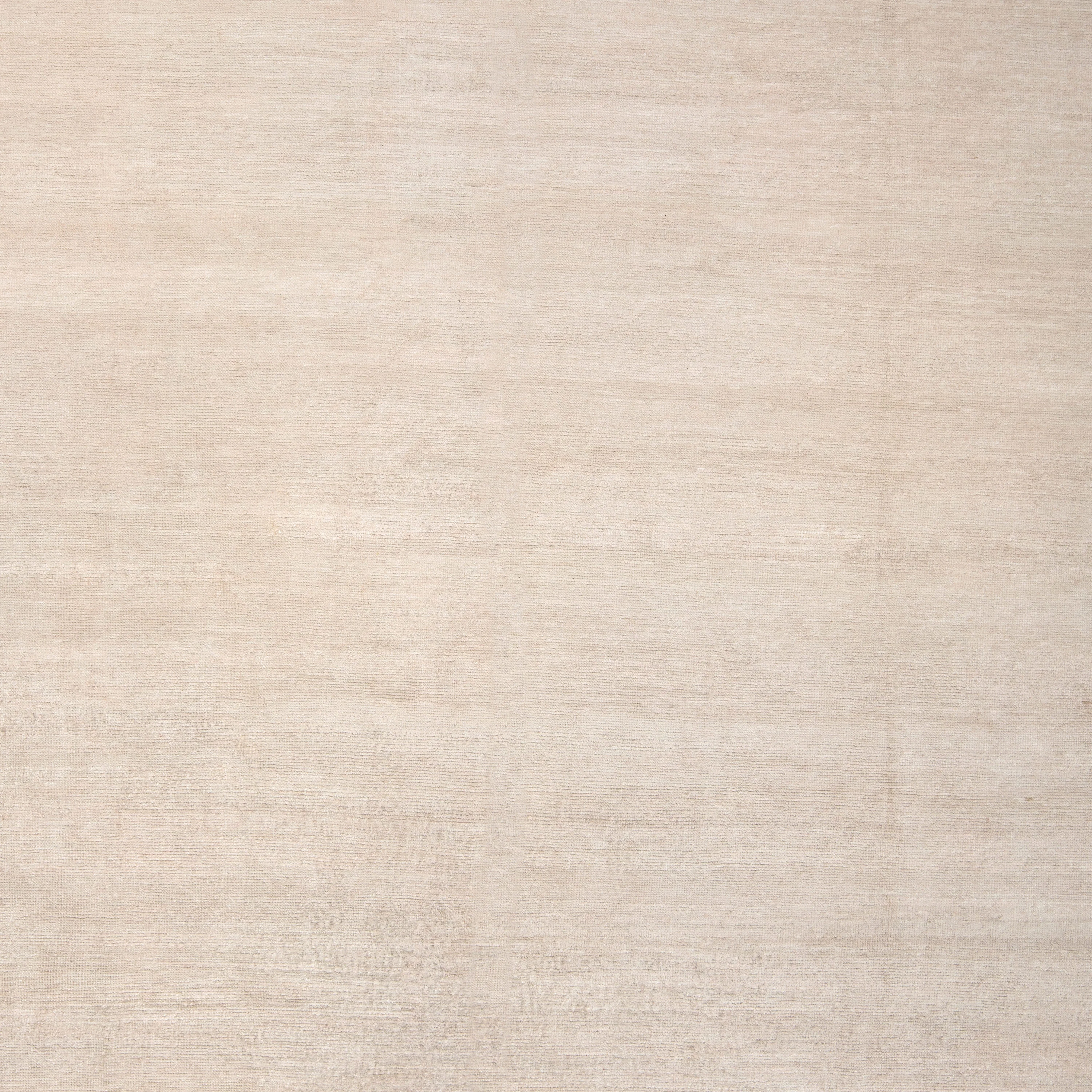 Cream Solid Silk Rug - 8'9" x 12'1" - Image 2