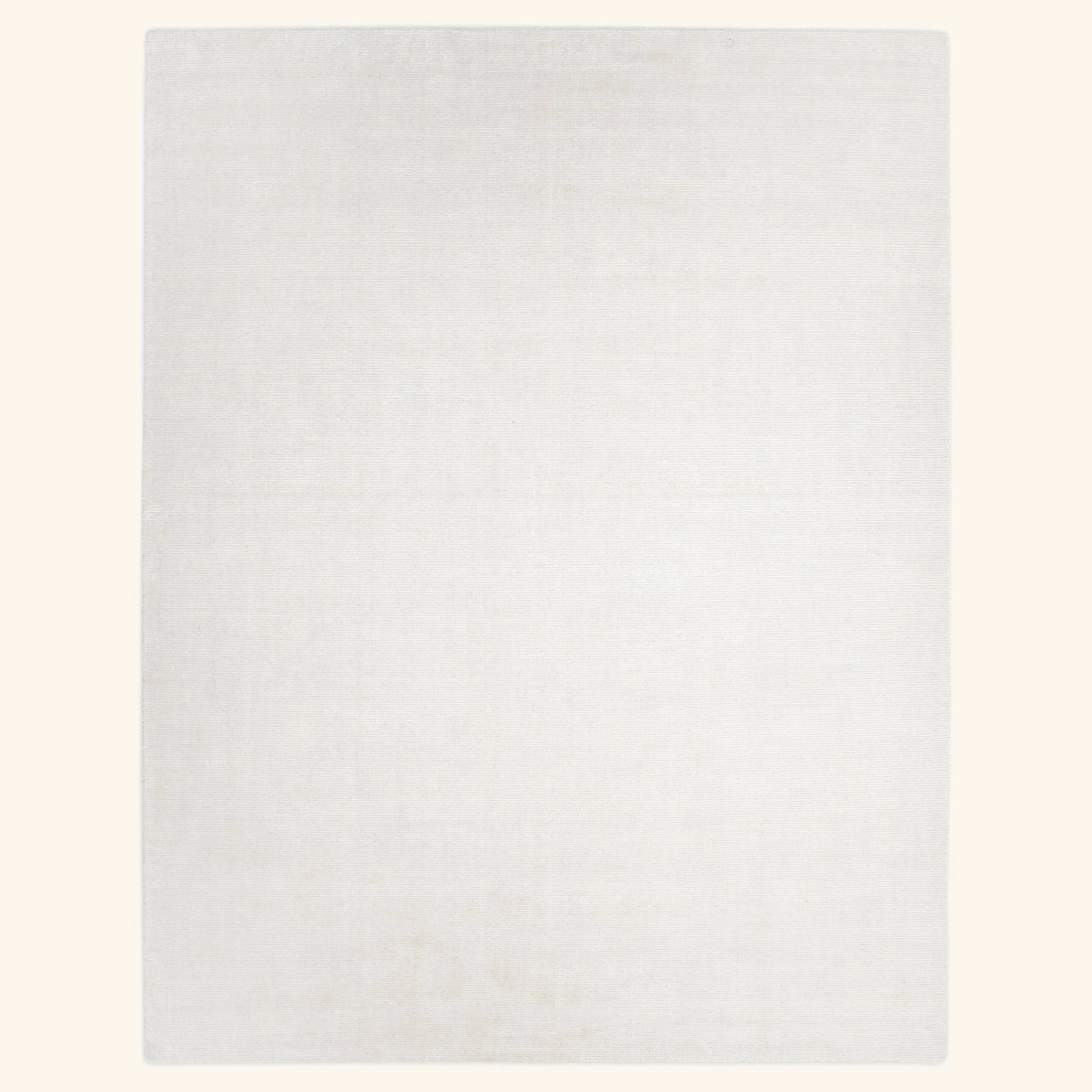 Cream Solid Wool Rug