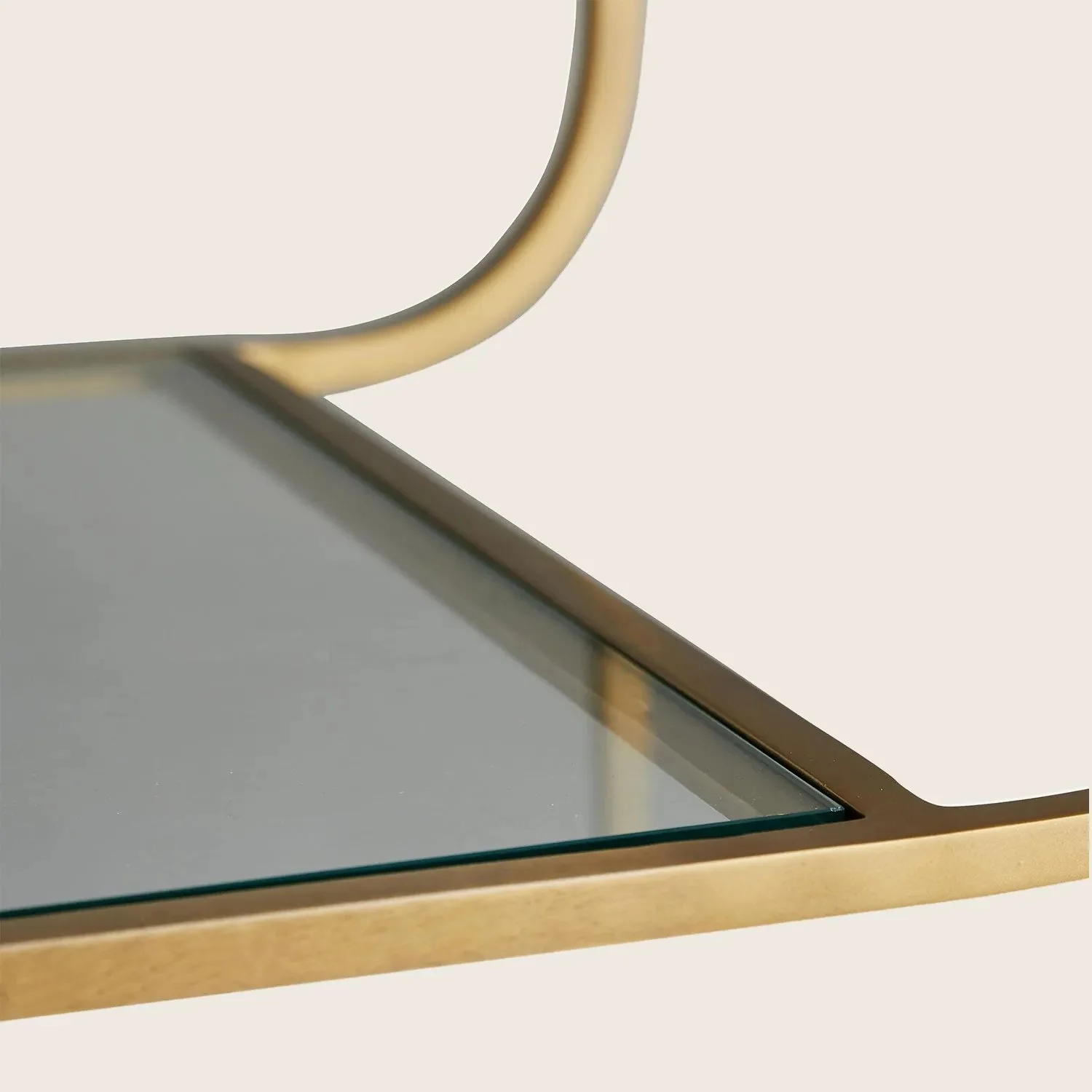 Curved Brass Bar Cart - Image 4