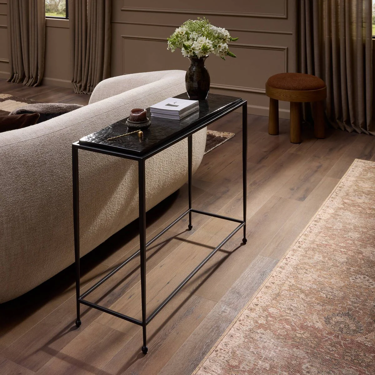 Dalston Cast Glass Console Table - Image 2