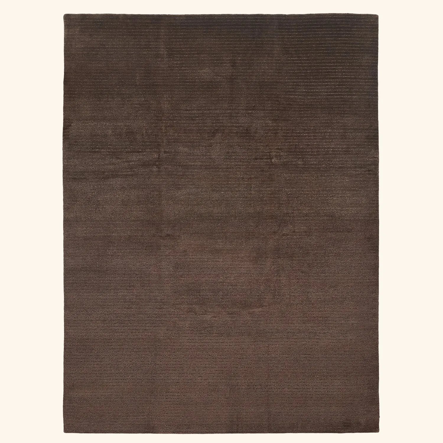 Brown Textured Wool Silk Blend Rug - 8'11" x 11'11" - Image 3
