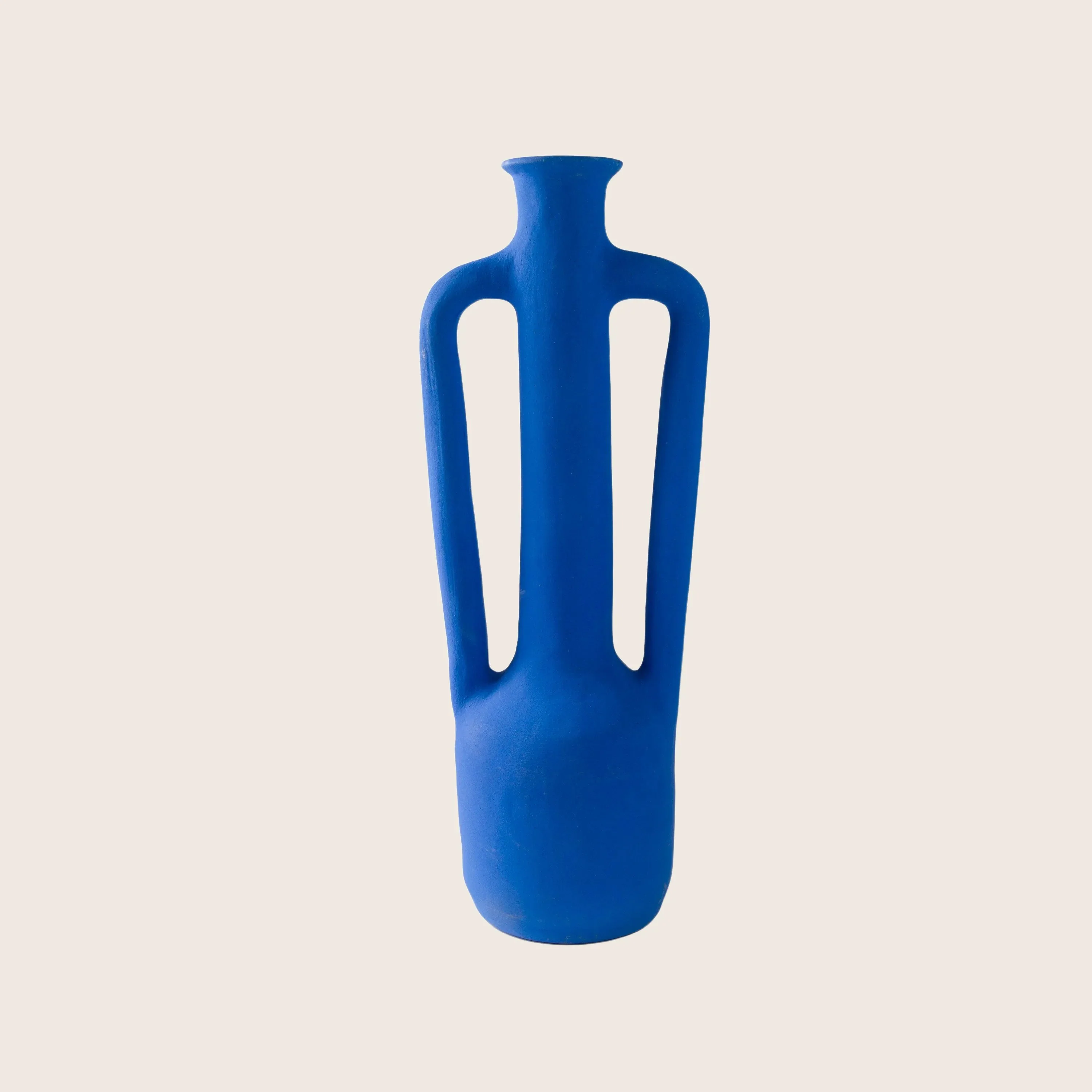 Deep Blue Tall Amphora Vase