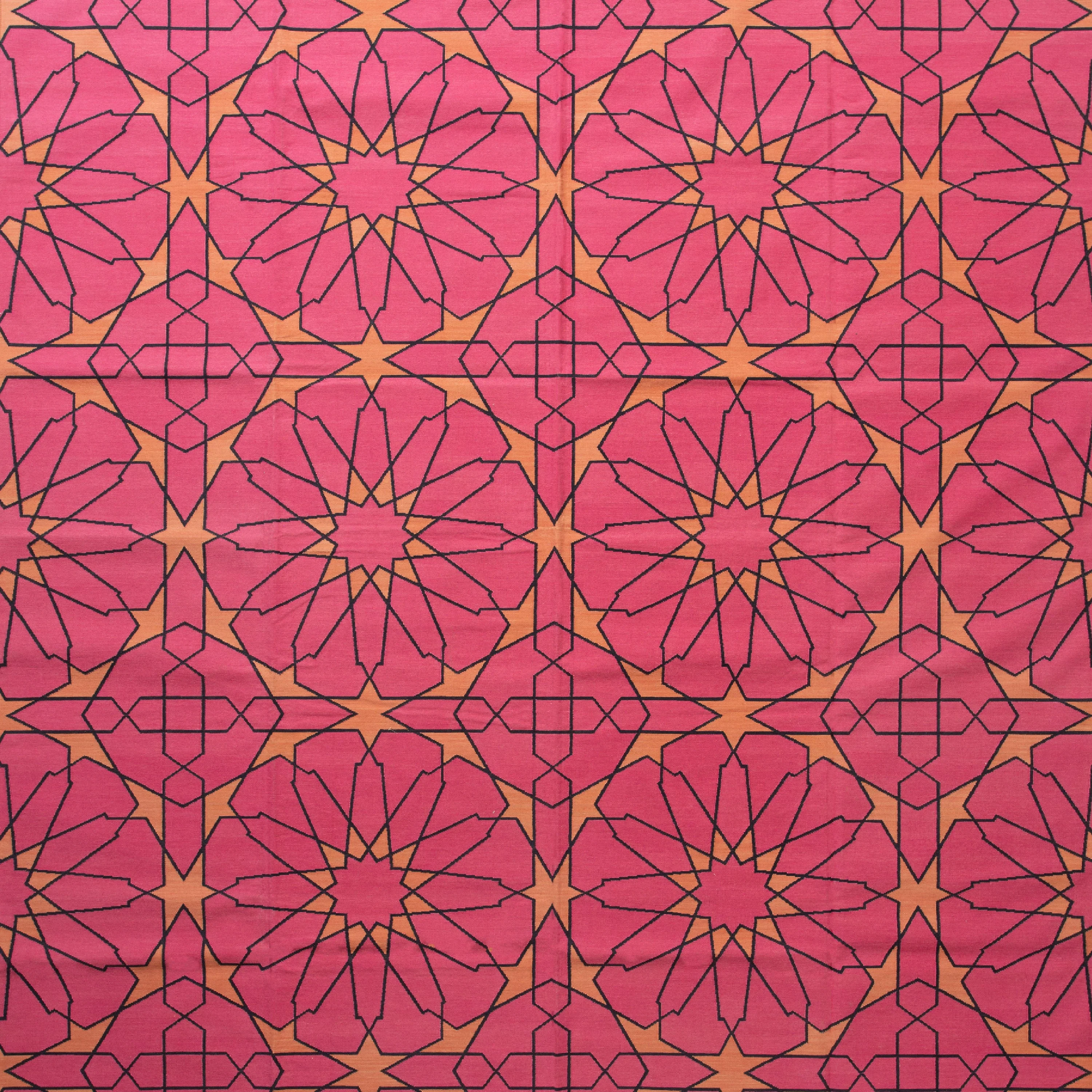 Pink Mosaic Flatweave Cotton Rug - 8'1" x 11'1" - Image 2
