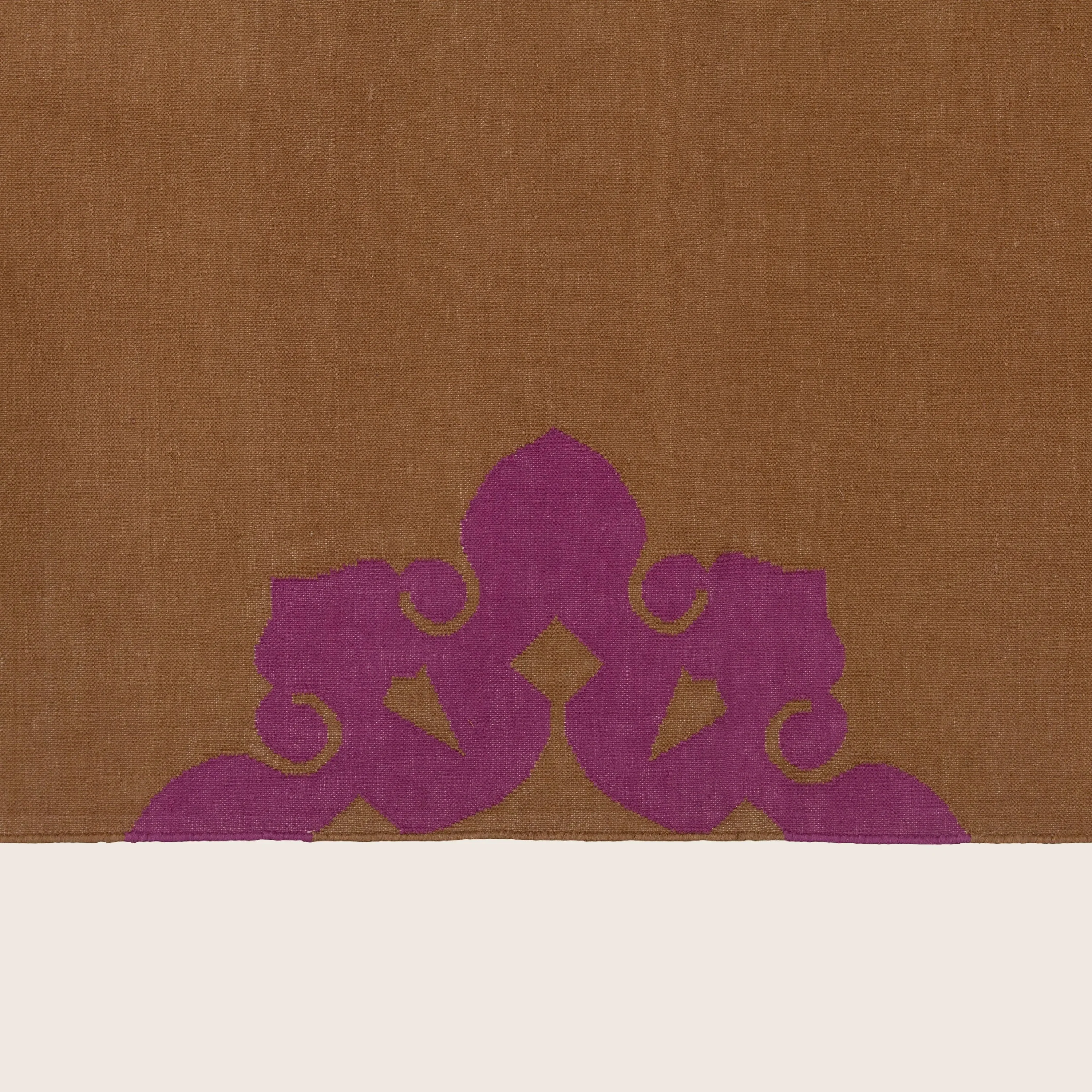 Tan & Pink Floral Dhurrie Cotton Rug - 10' x 14'14" - Image 5
