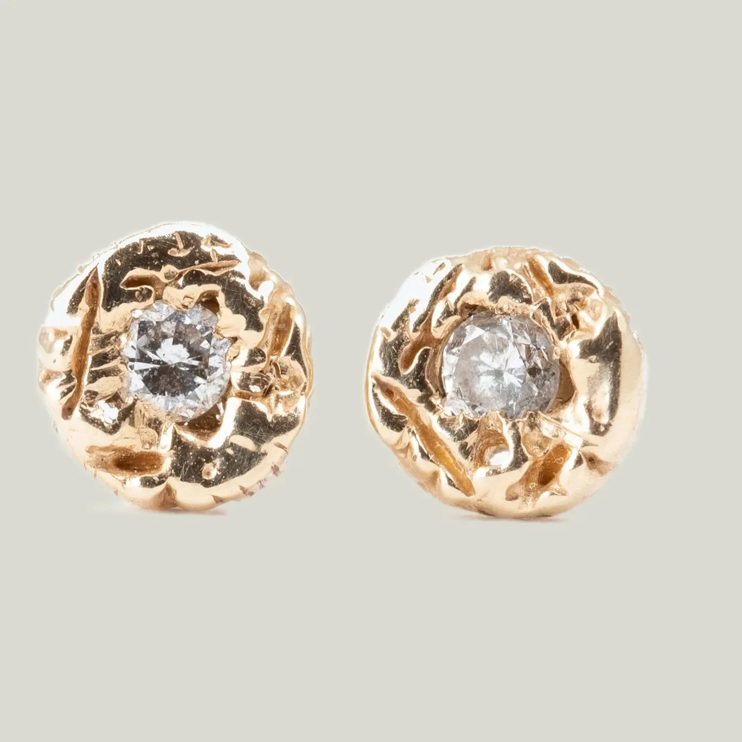 Diamond Carved Coin Earrings - Image 3