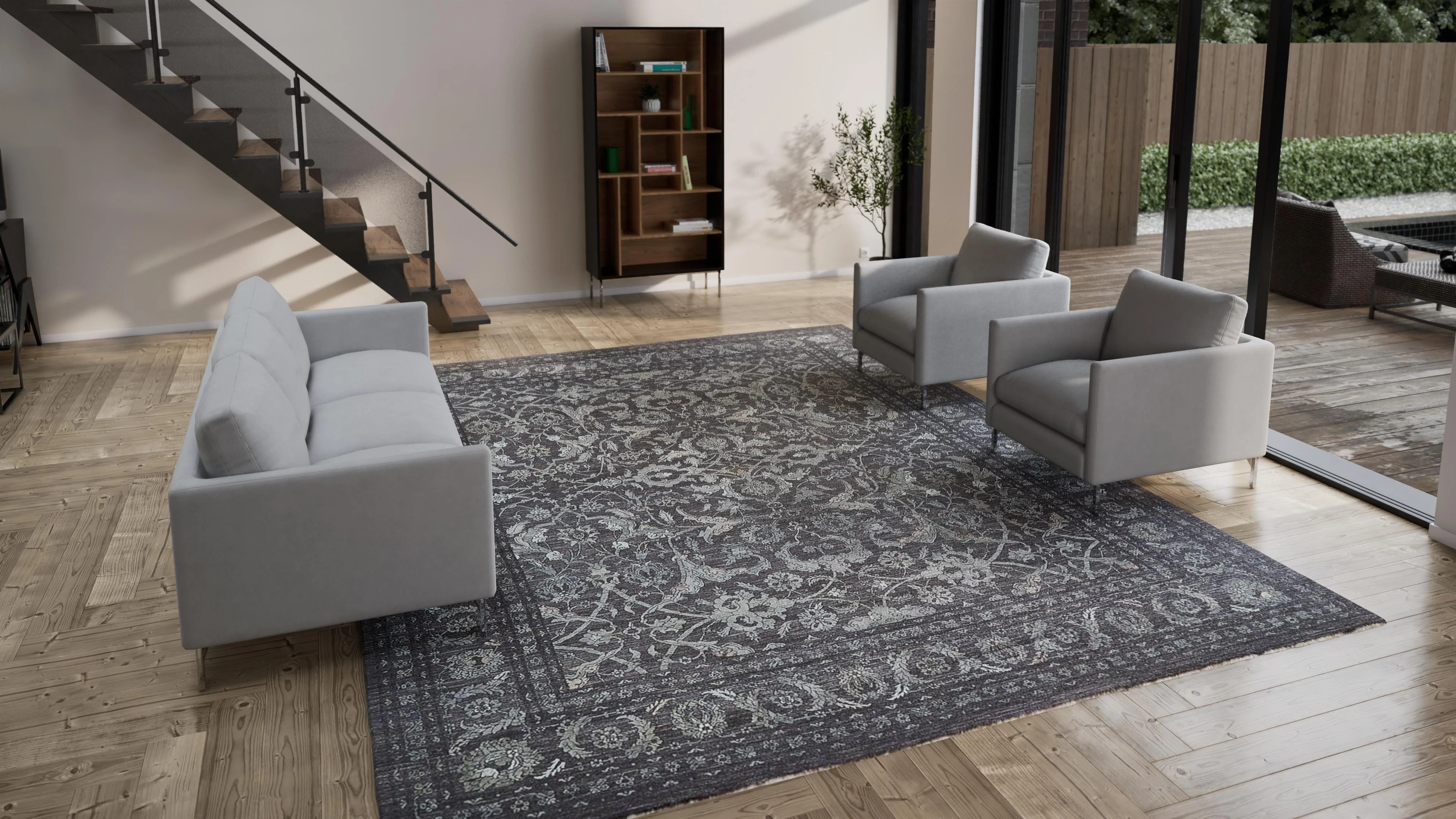 Grey Traditional Wool Rug - 11'1" x 14'1" - Image 3