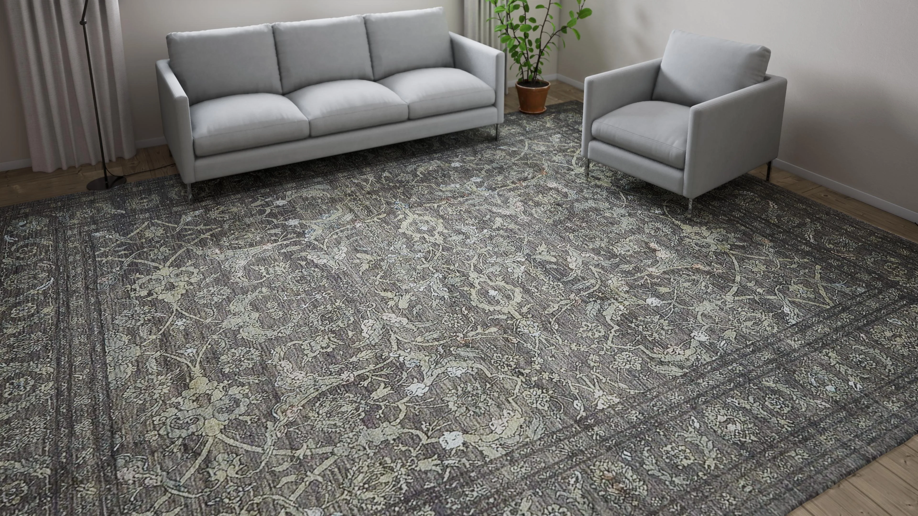 Grey Transitional Wool Rug - 11'8" x 14'6" - Image 8