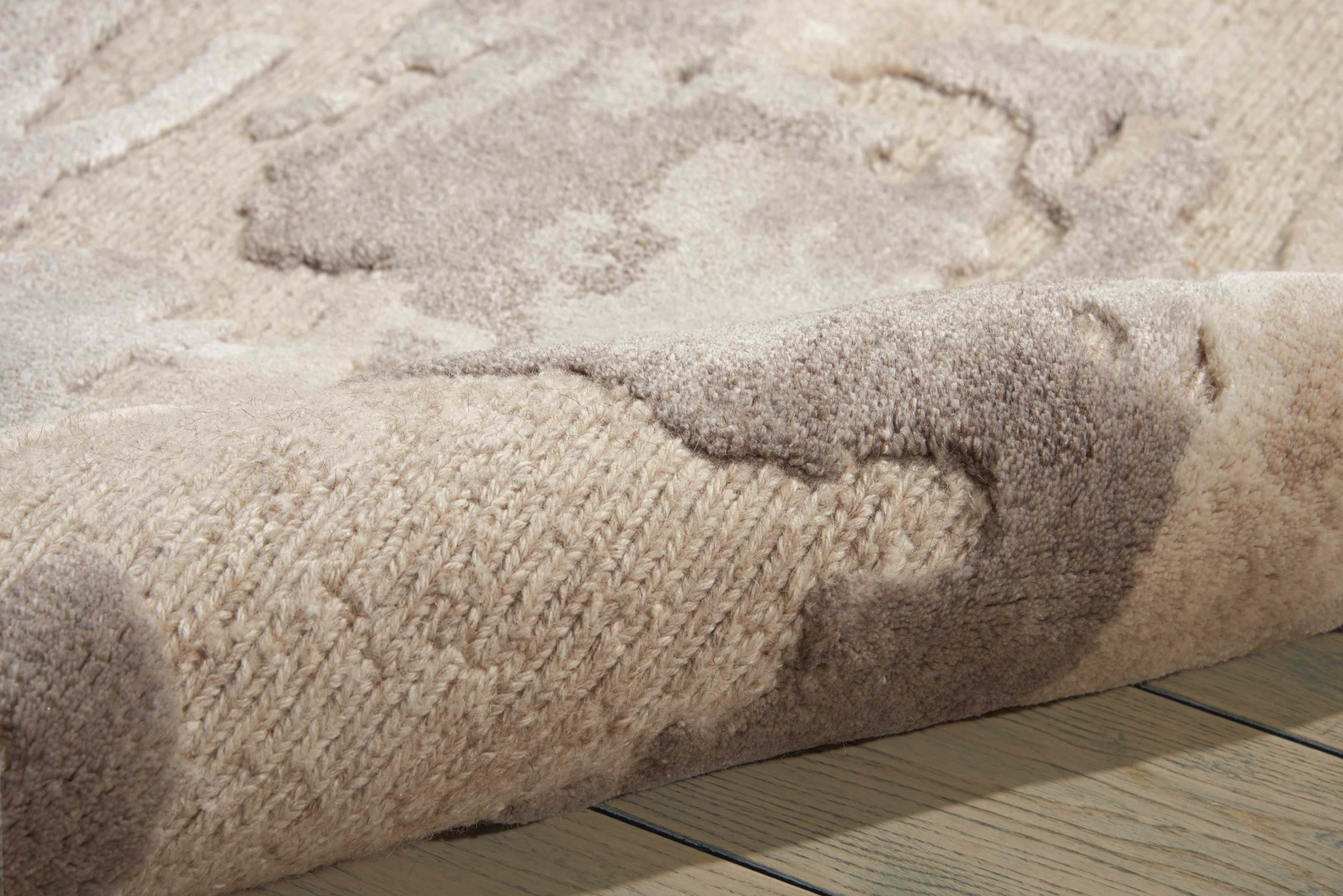Beige & Brown Essentials Modern Wool Blend Rug - Image 2