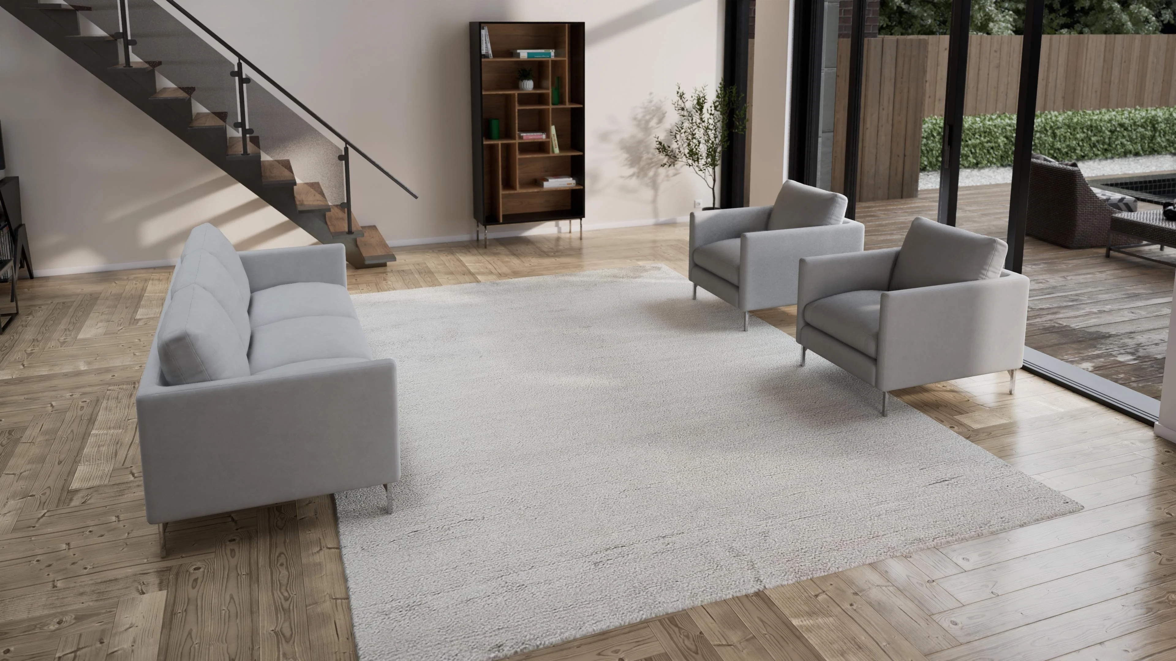 Grey Textured Cashmere & Wool Rug - 10' x 14' - Image 3
