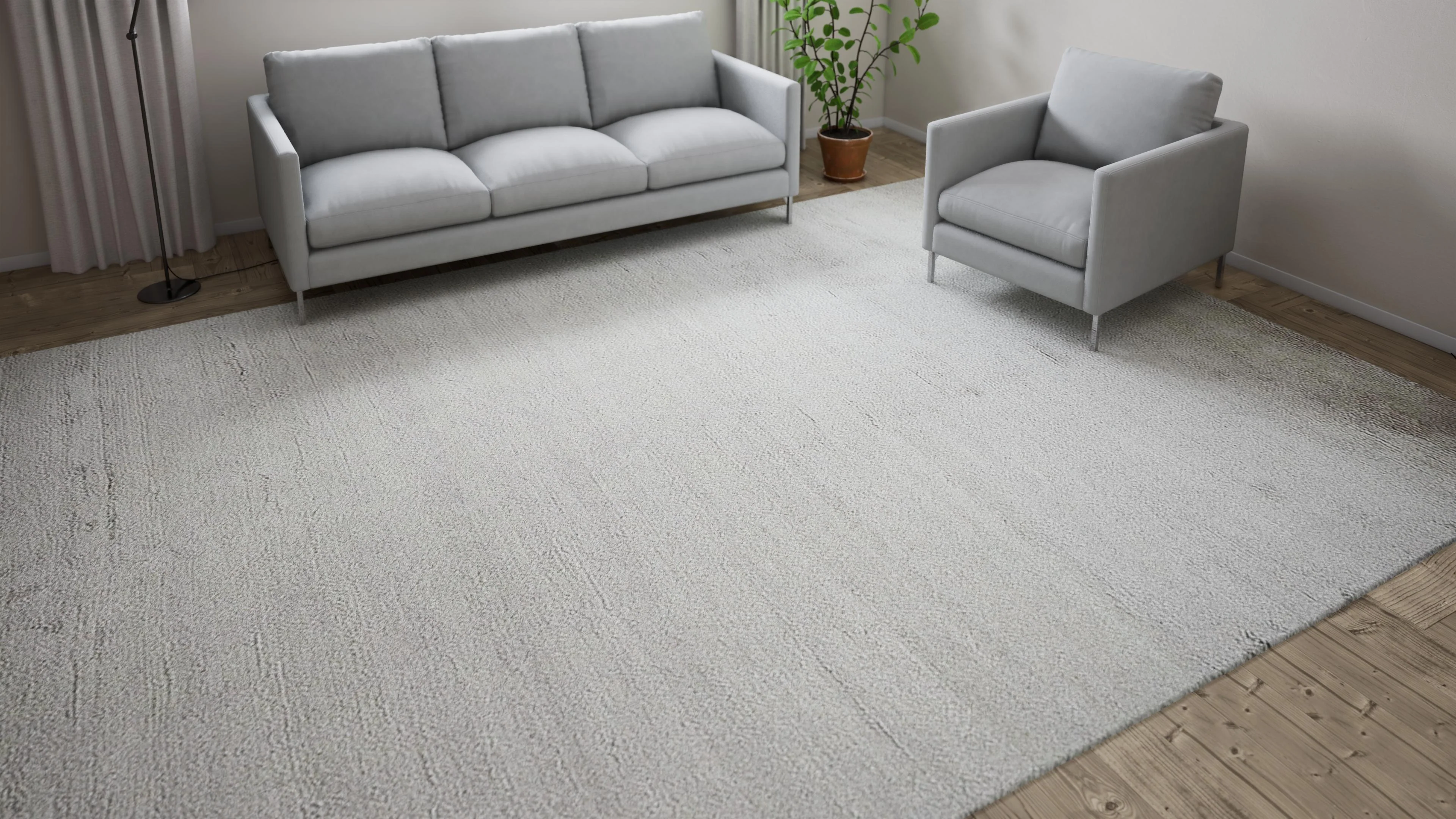 Grey Textured Cashmere & Wool Rug - 10' x 14' - Image 6