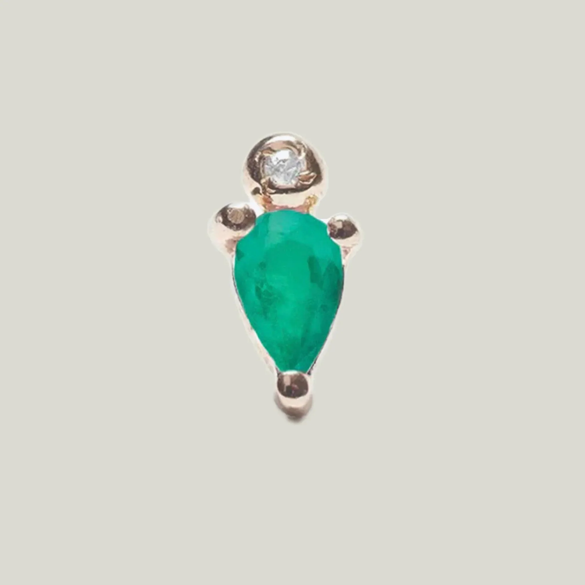 Droplet Stud with Emerald