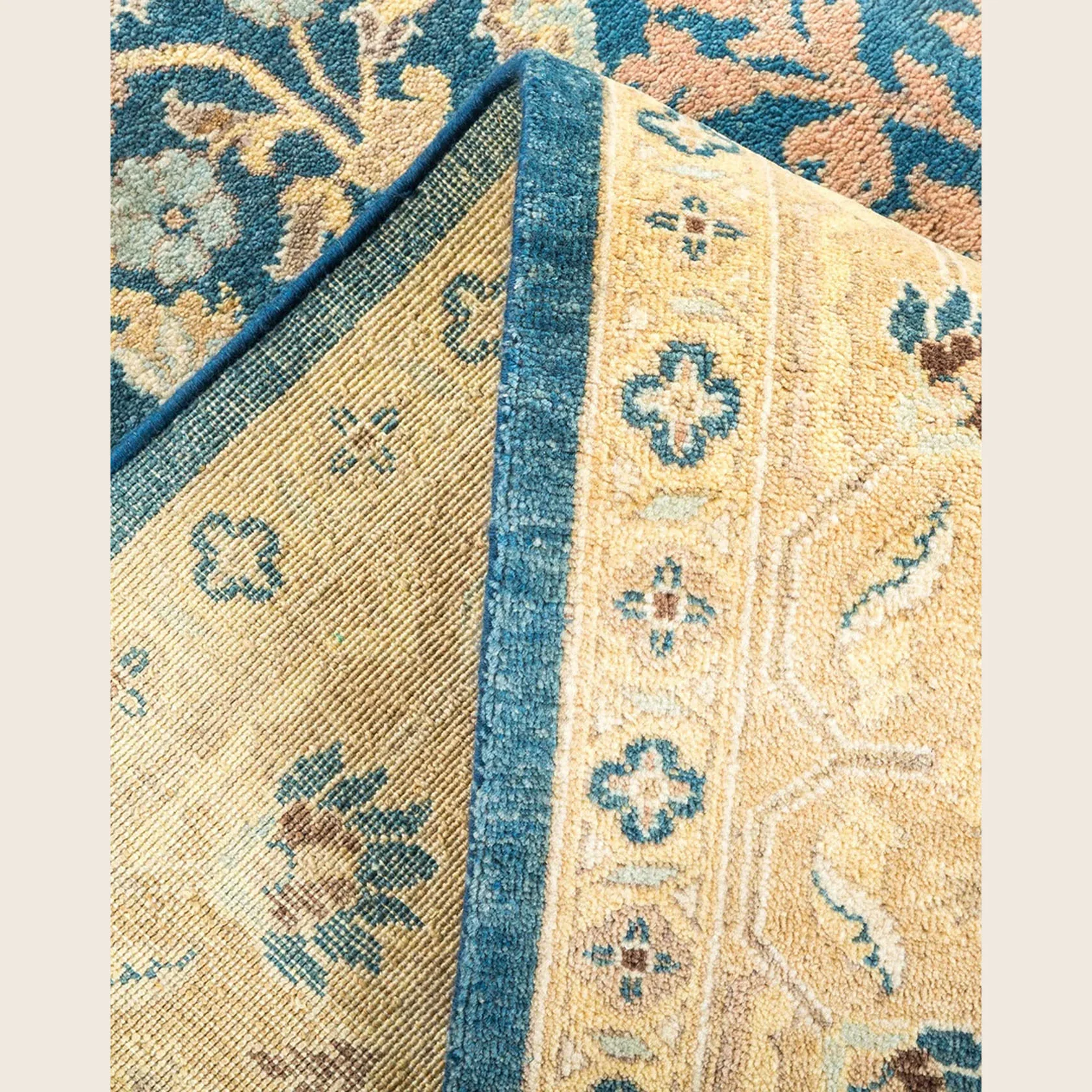 Blue Traditional Wool Rug - 6'2" x 8'10" - Image 4