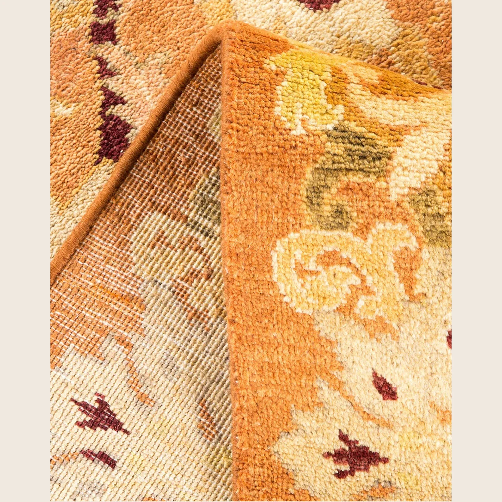 Orange Traditional Wool Rug - 6'2" x 9'5" - Image 7