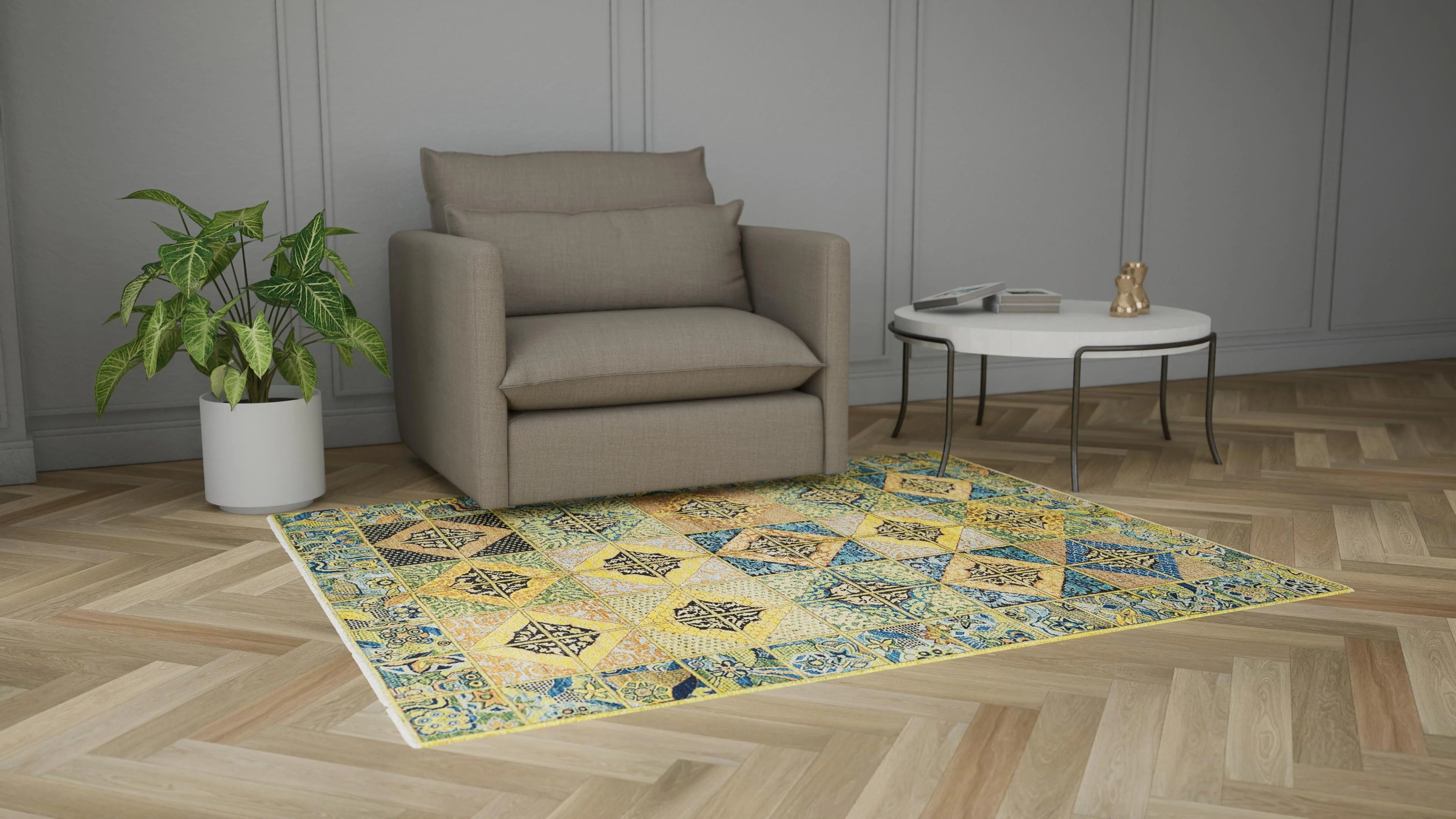 Green Transitional Wool Rug - 5'8" x 7'10" - Image 3