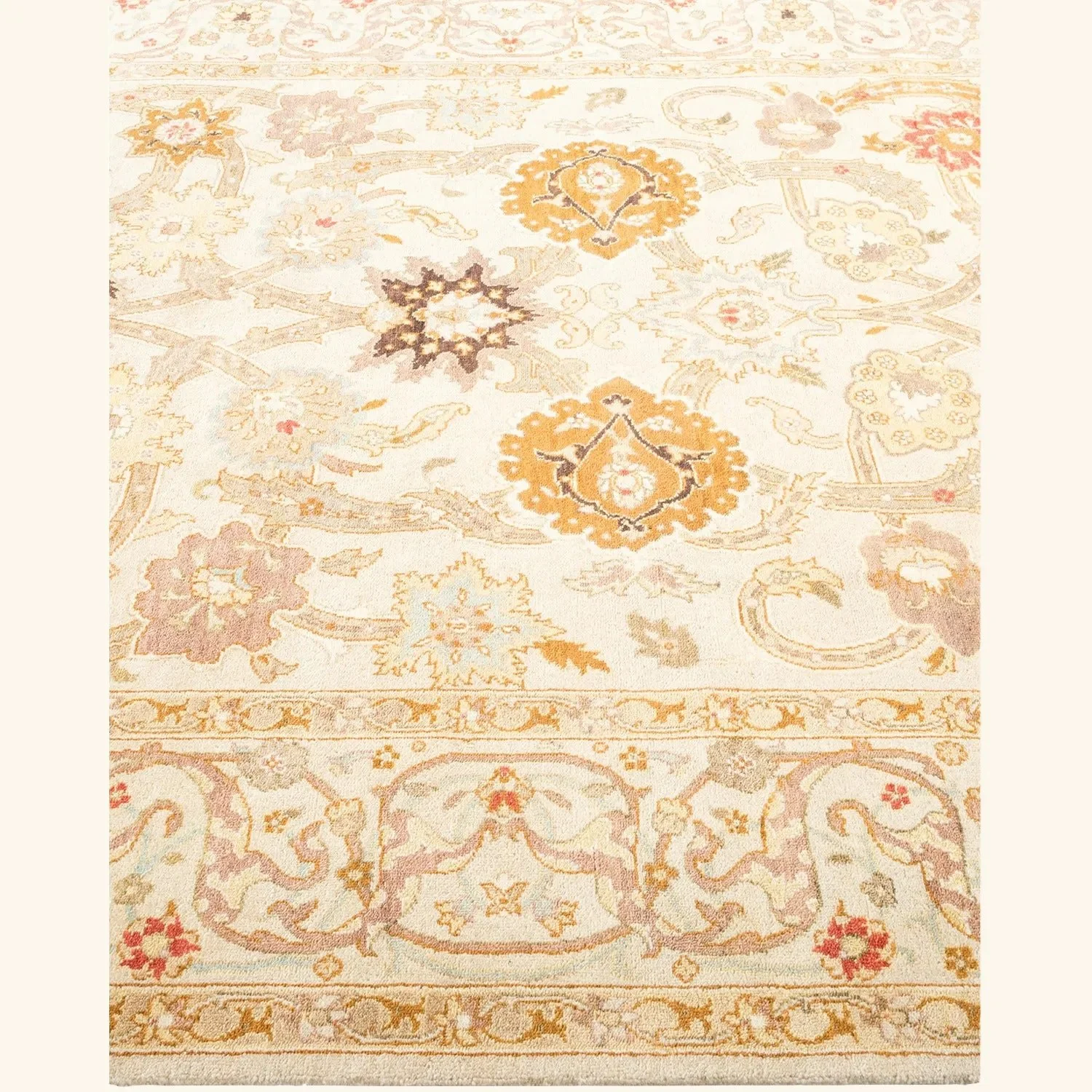 Beige Traditional Wool Rug - 6' x 8'10" - Image 5