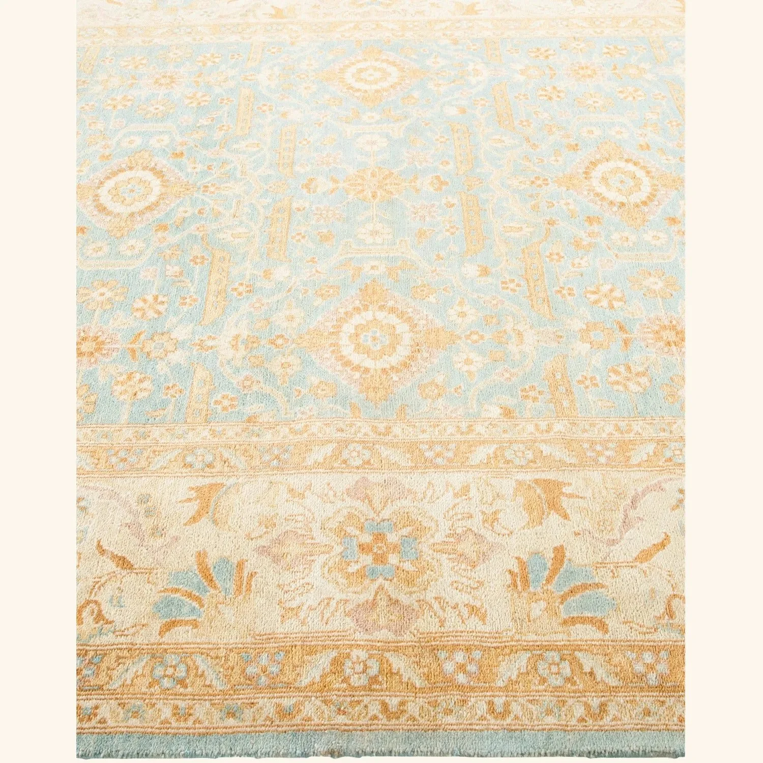 Blue Traditional Wool Rug - 6'1" x 9'4" - Image 5