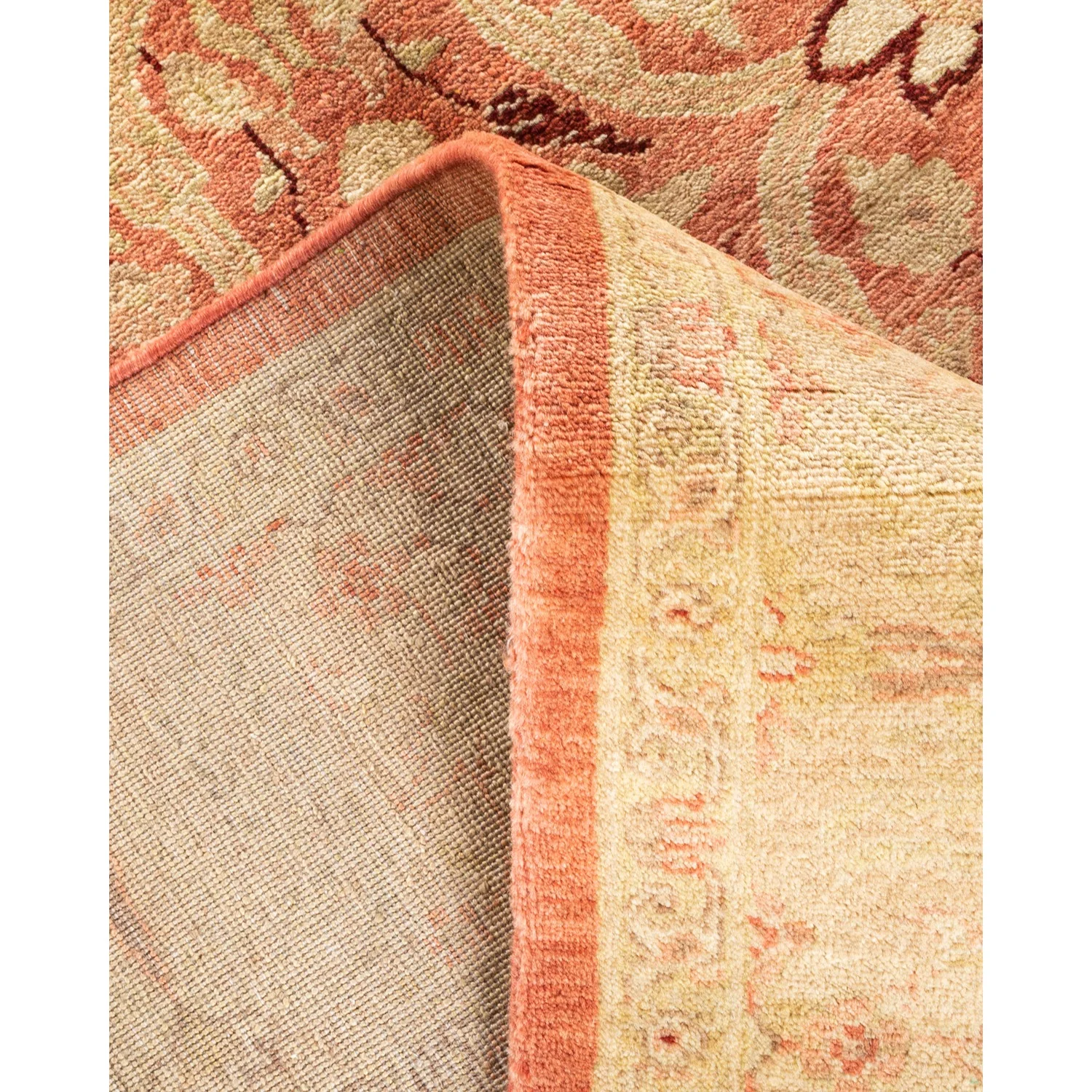 Orange Traditional Wool Rug - 6'1" x 9' - Image 6