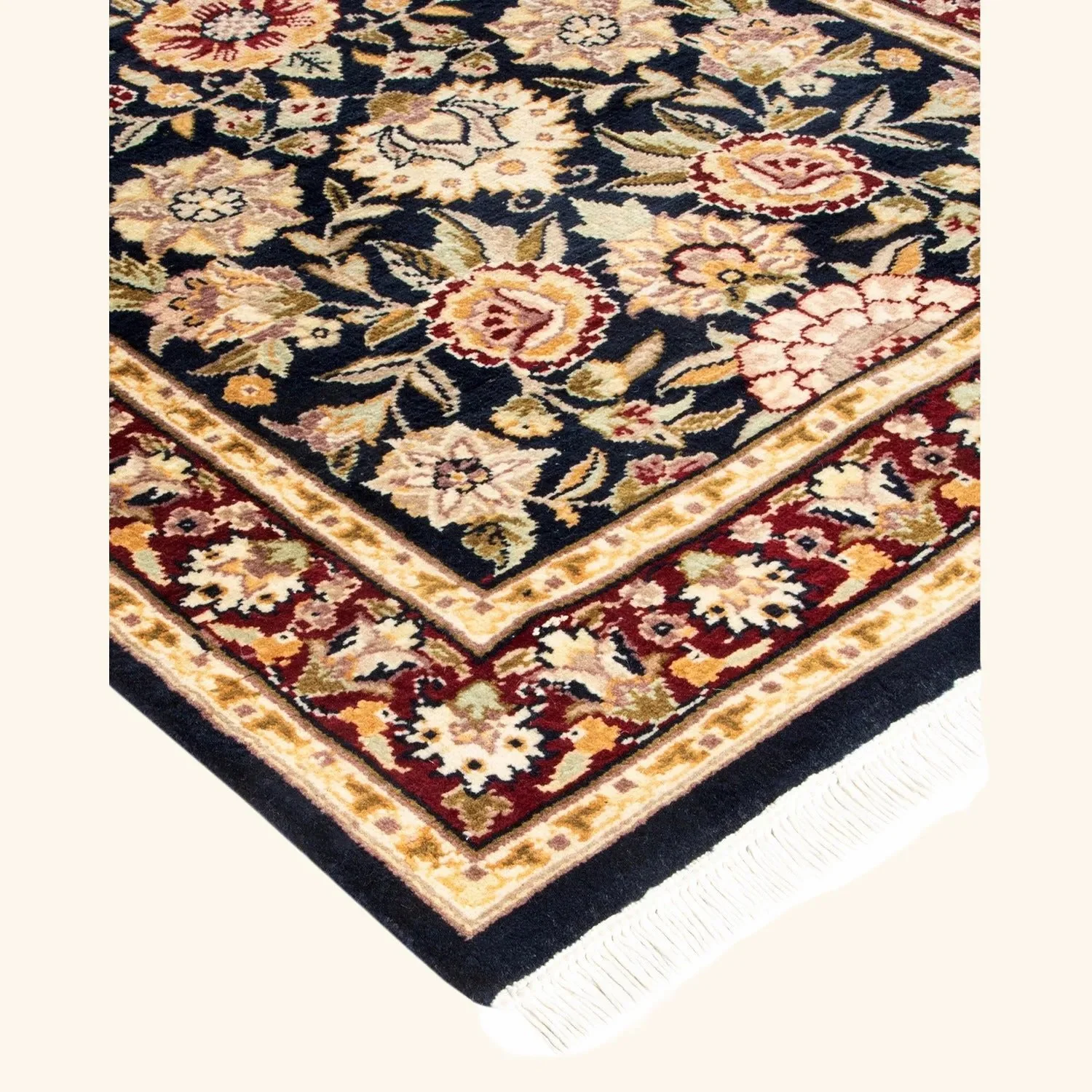 Black Traditional Wool Runner - 2'6" x 10'4" - Image 2