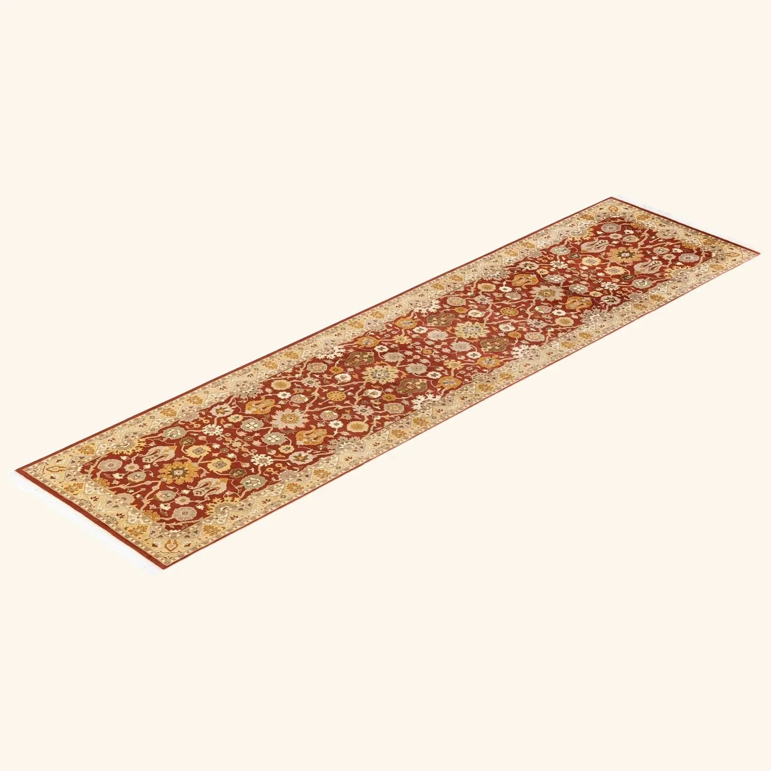 Red Traditional Wool Rug - 2'7" x 10'1" - Image 8