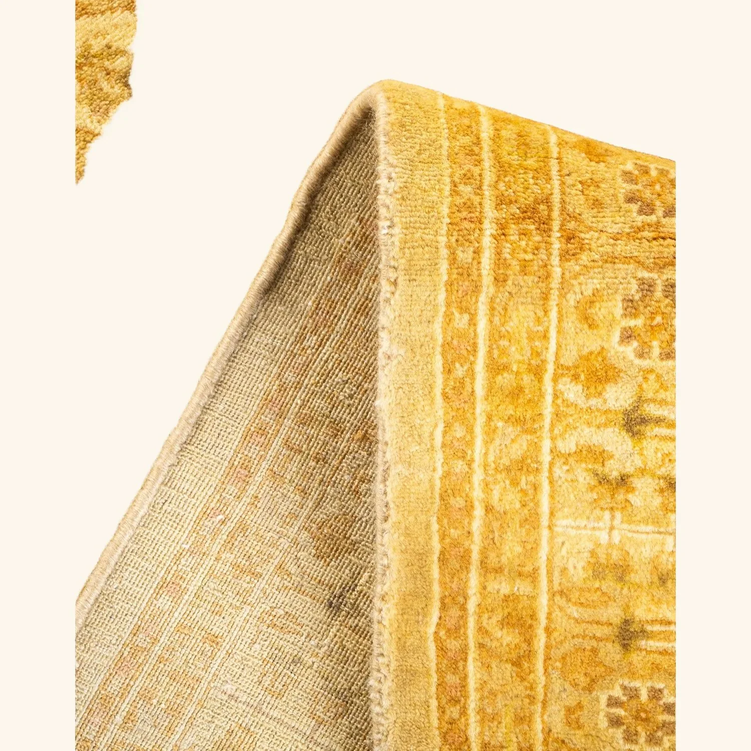 Yellow Traditional Wool Runner - 2'10" x 12'8" - Image 6