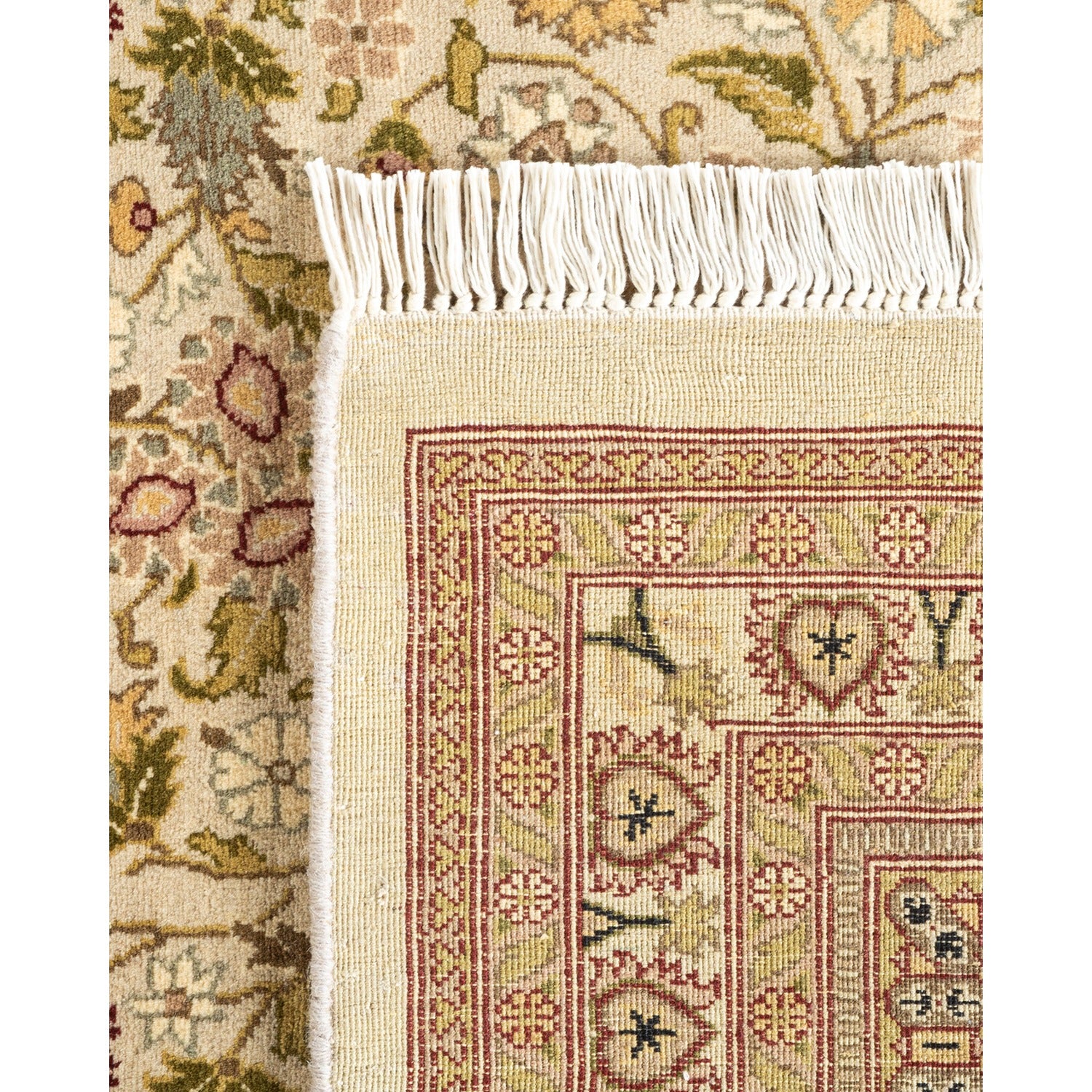 Beige Traditional Wool Rug - 9'3" x 9'3" - Image 5