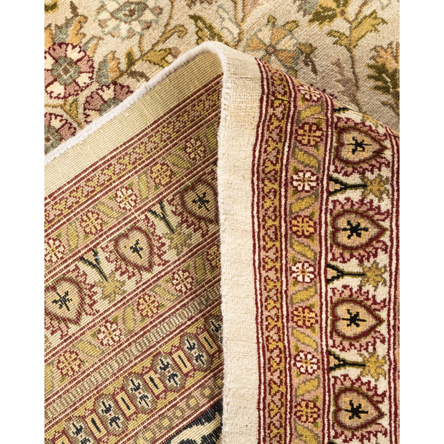 Beige Traditional Wool Rug - 9'3" x 9'3" - Image 6