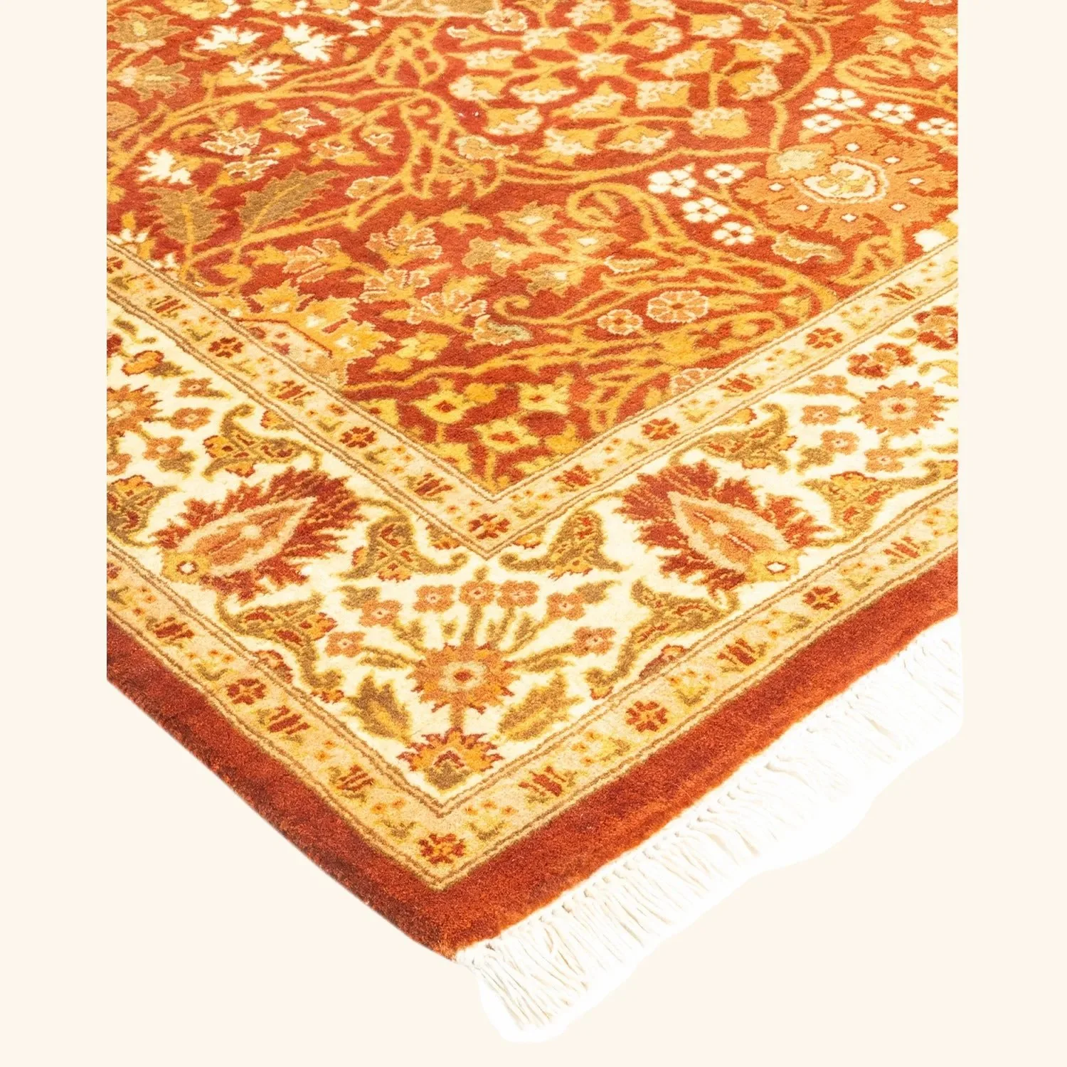 Orange Traditional Wool Runner - 3'1" x 12'5" - Image 2