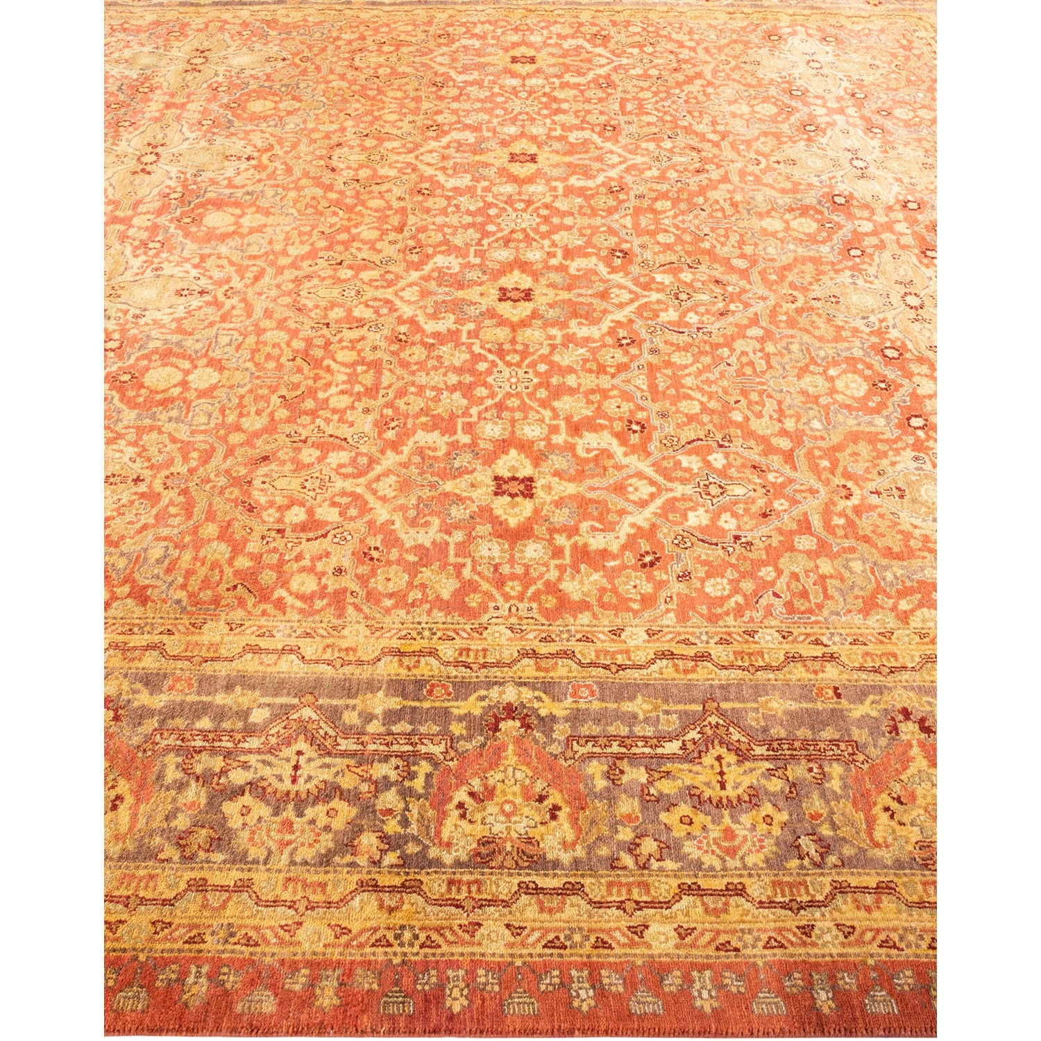 Orange Traditional Wool Rug - 8'3" x 8'4" - Image 4