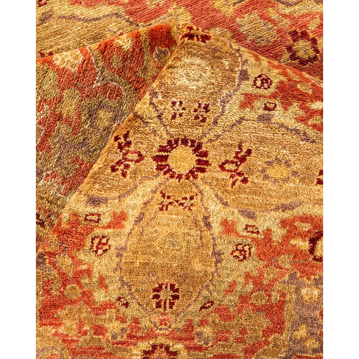 Orange Traditional Wool Rug - 8'3" x 8'4" - Image 7