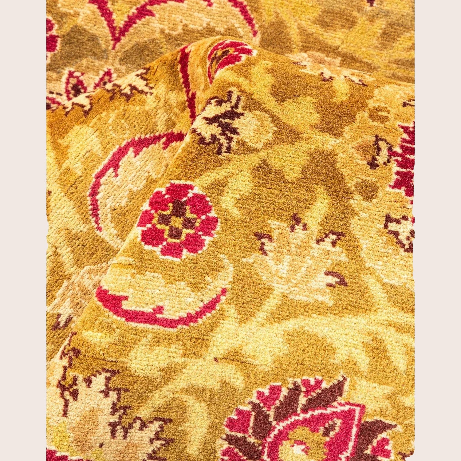 Yellow Traditional Wool Runner - 2'7" x 14'2" - Image 6