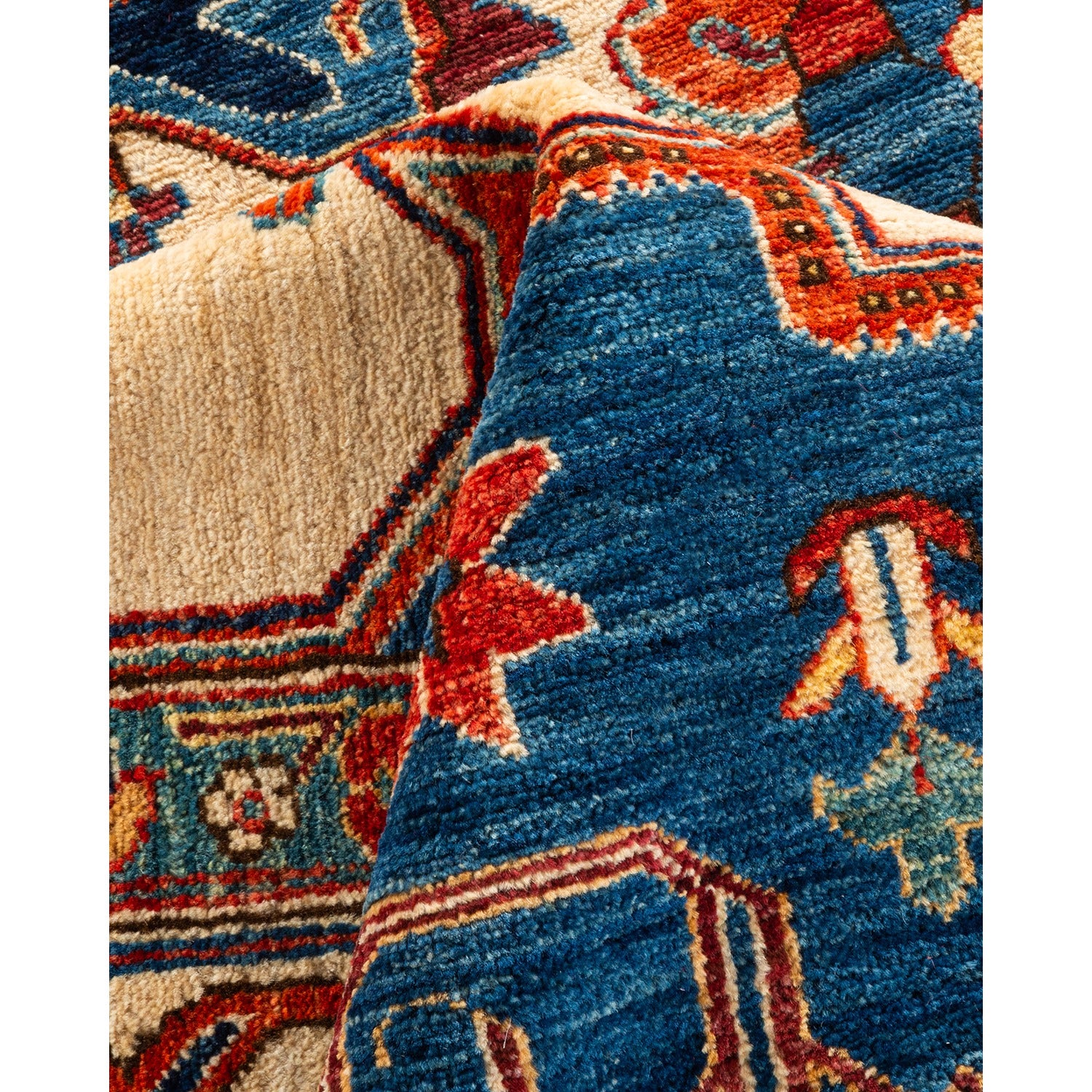 Blue Traditional Wool Rug - 9'10" x 13'9" - Image 7