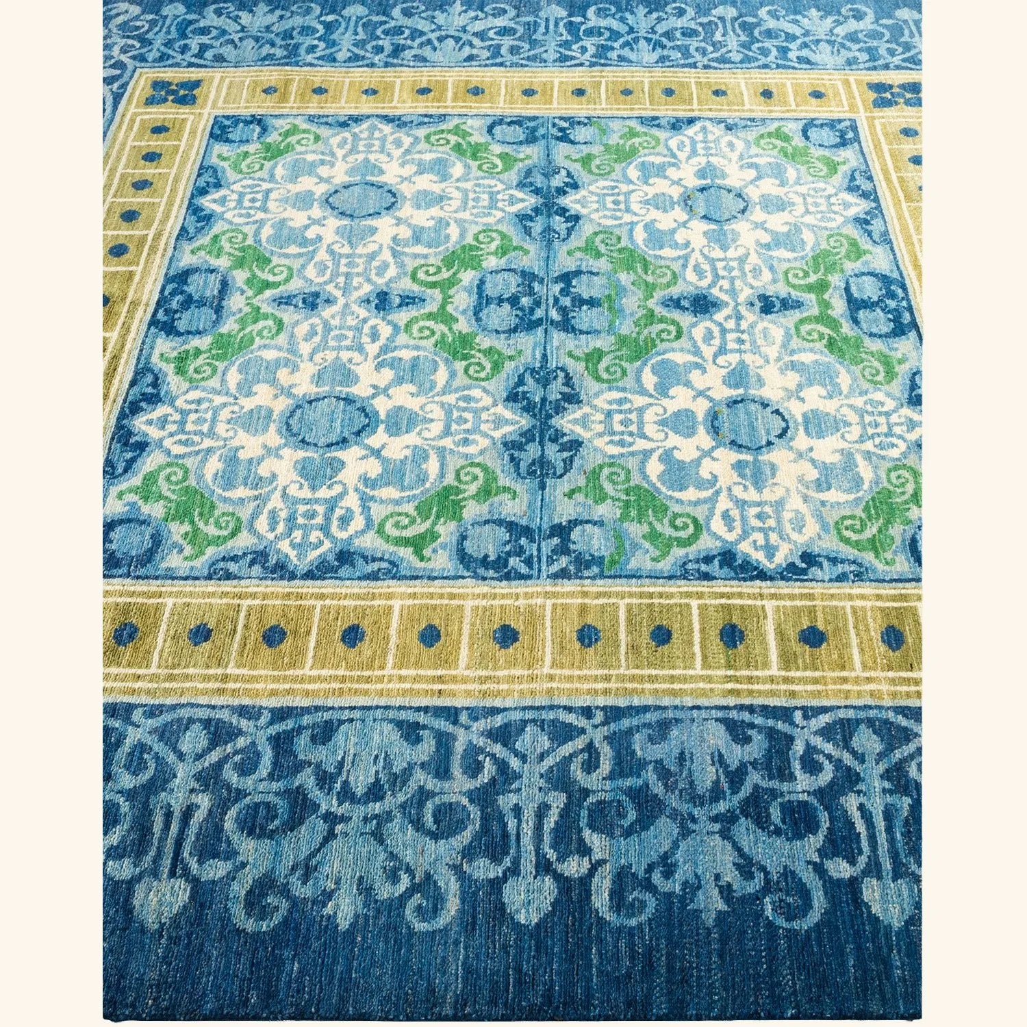 Blue Transitional Wool Rug - 6'2" x 6'3" - Image 4