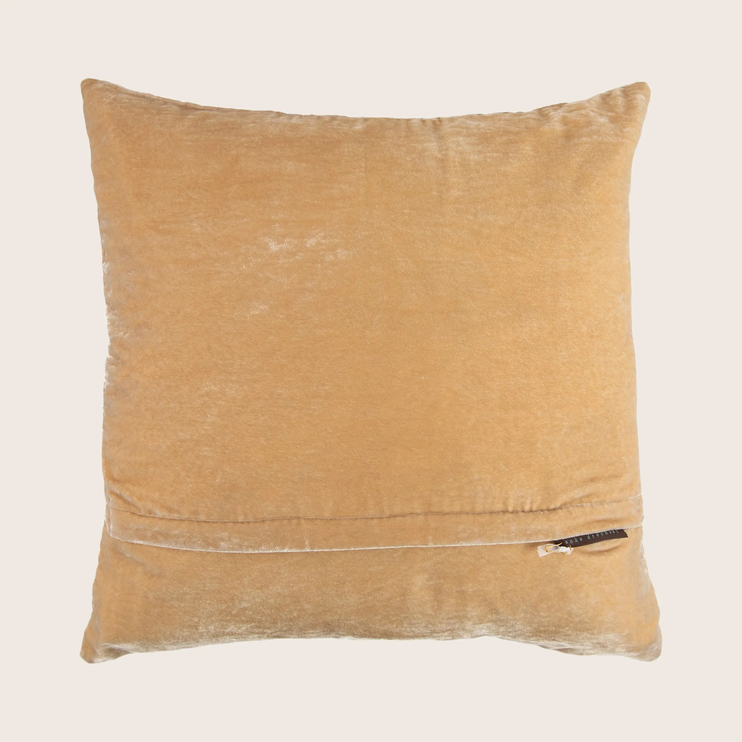 Dya Silk Velvet Pillow, Oyster - Image 2