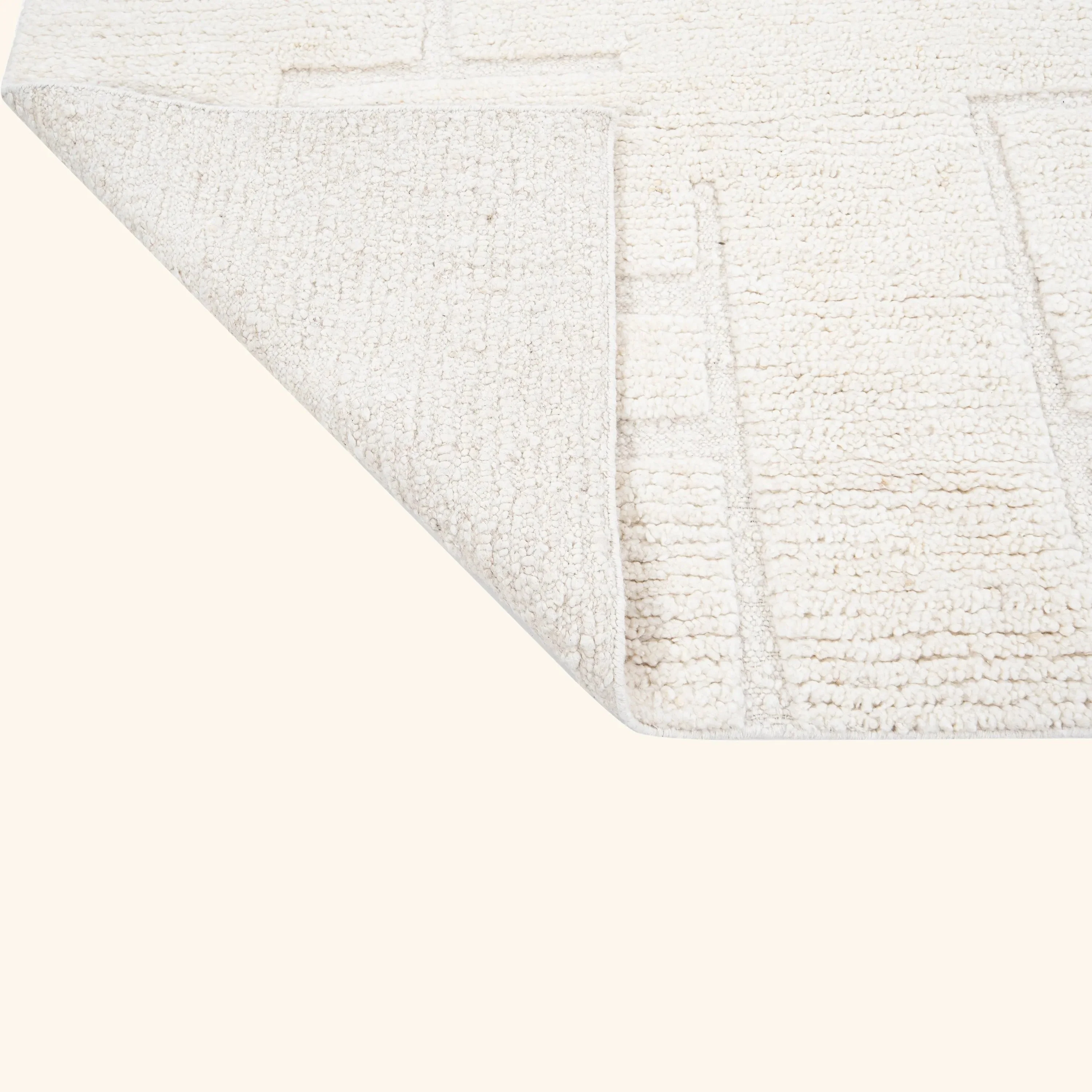 White Moroccan Berber Wool Rug - 8' x 10' - Image 4