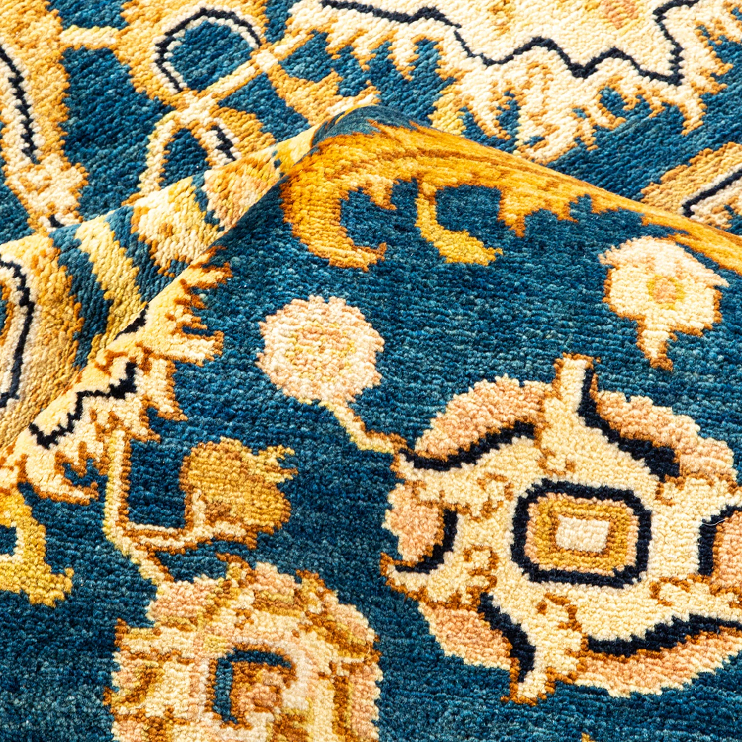 Blue Traditional Wool Rug - 6'1" x 9' - Image 8