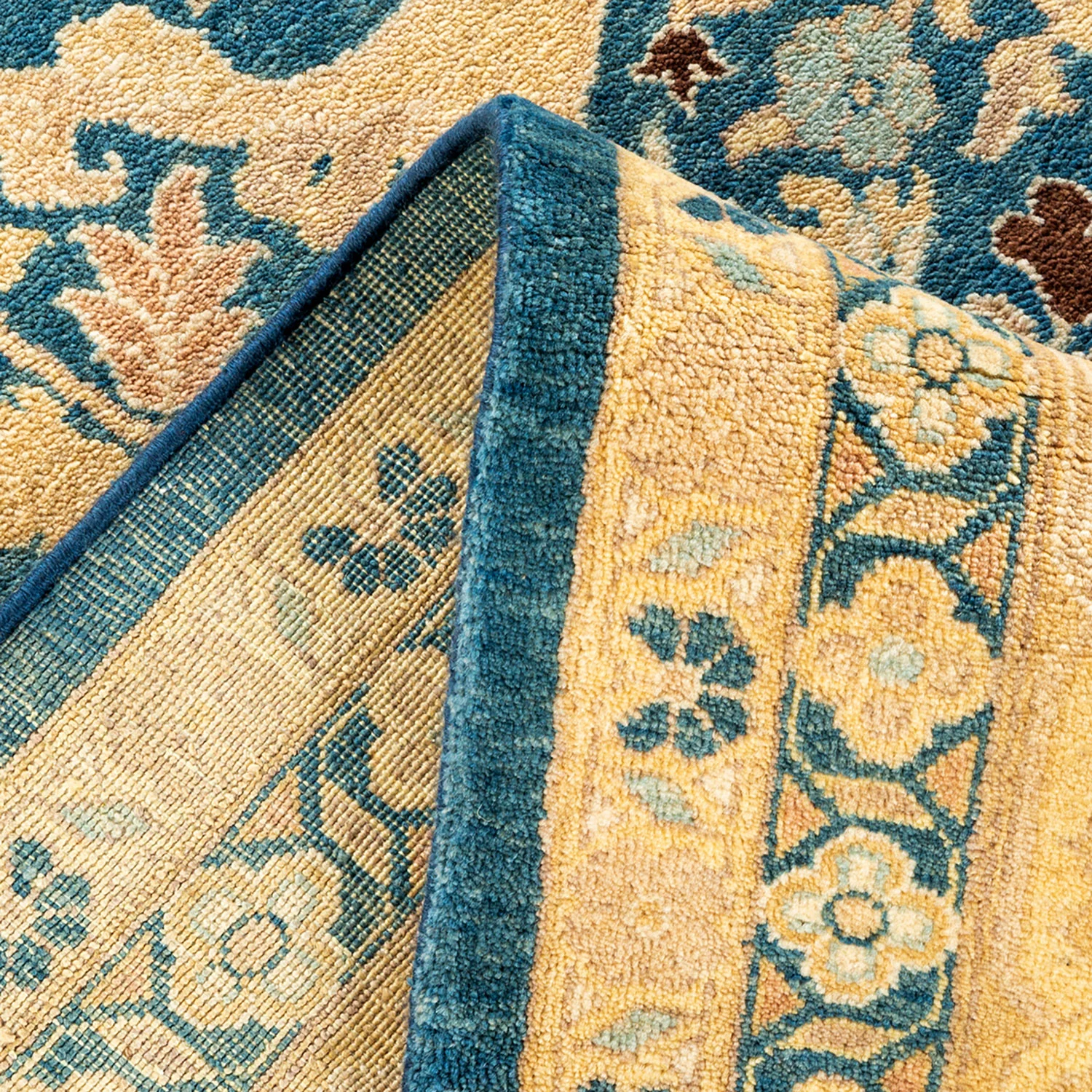 Blue Traditional Wool Rug - 9' x 11'10" - Image 8
