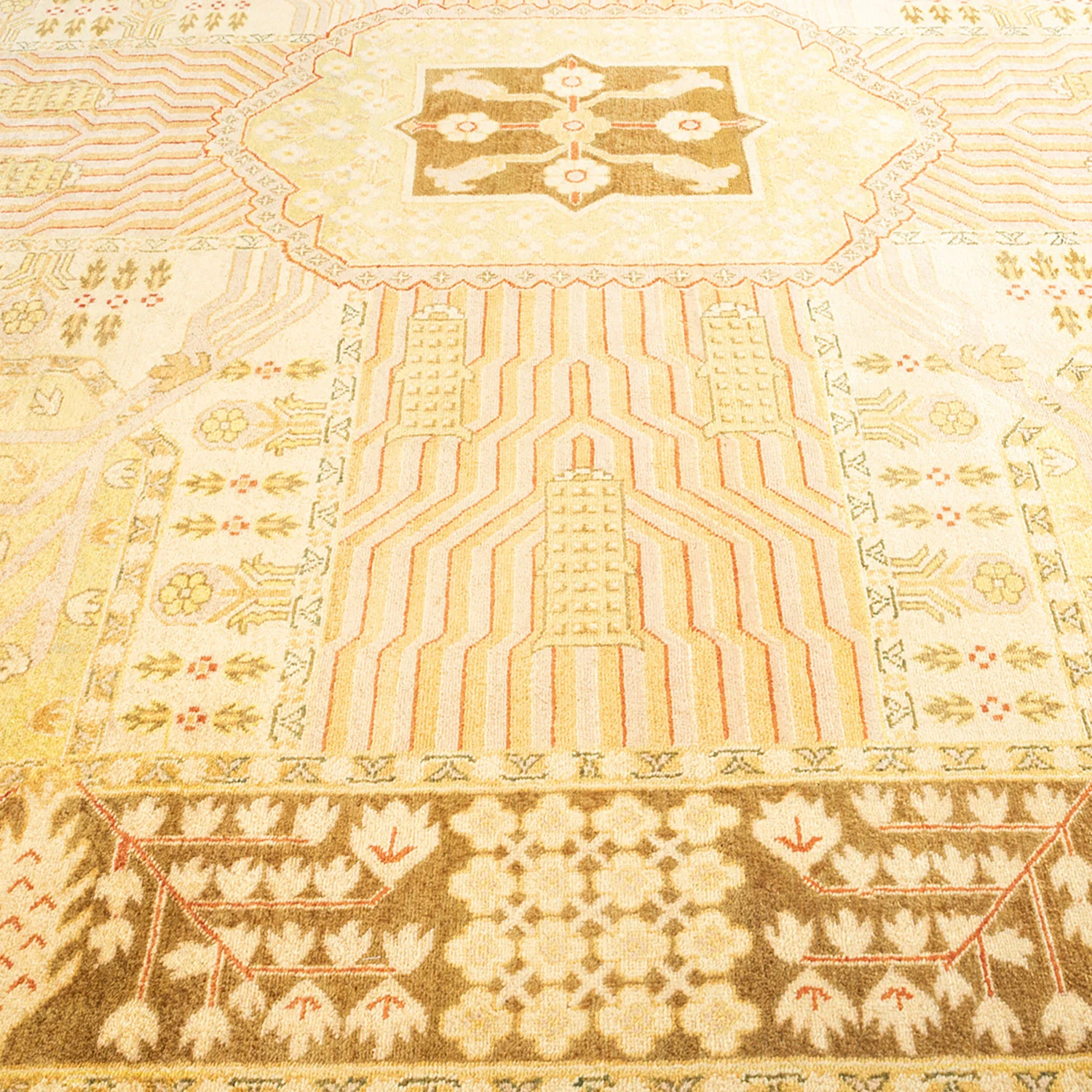 Ivory Traditional Wool Rug - 9'3" x 12'4" - Image 5