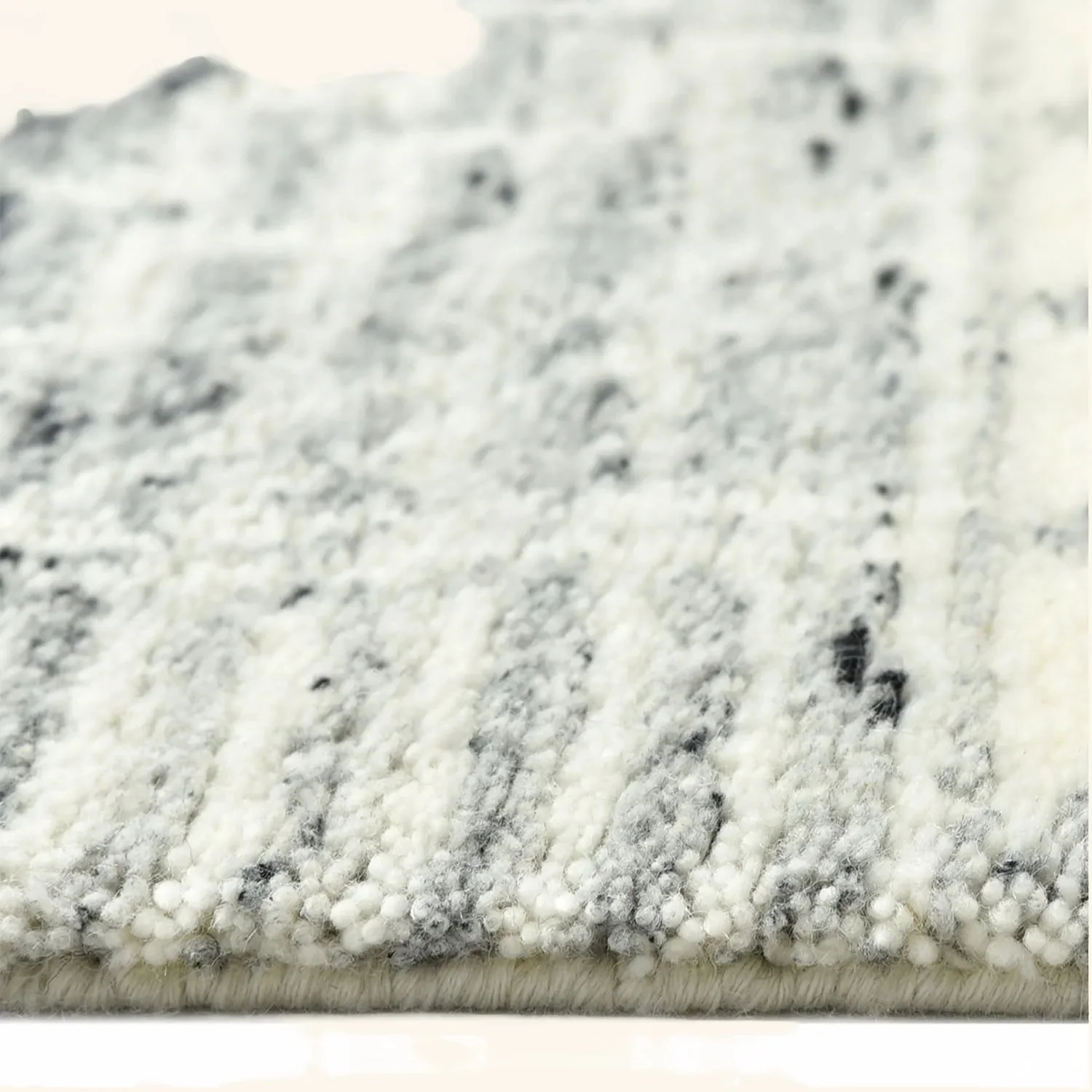 Grey Moroccan Wool Cotton Blend Rug - 8' x 10' - Image 6