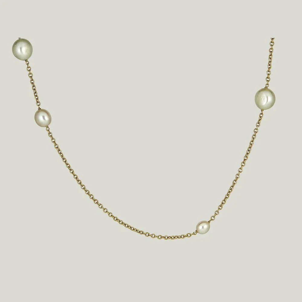 Elsa Peretti Tiffany & Co. Gold Pearl Chain - Image 2