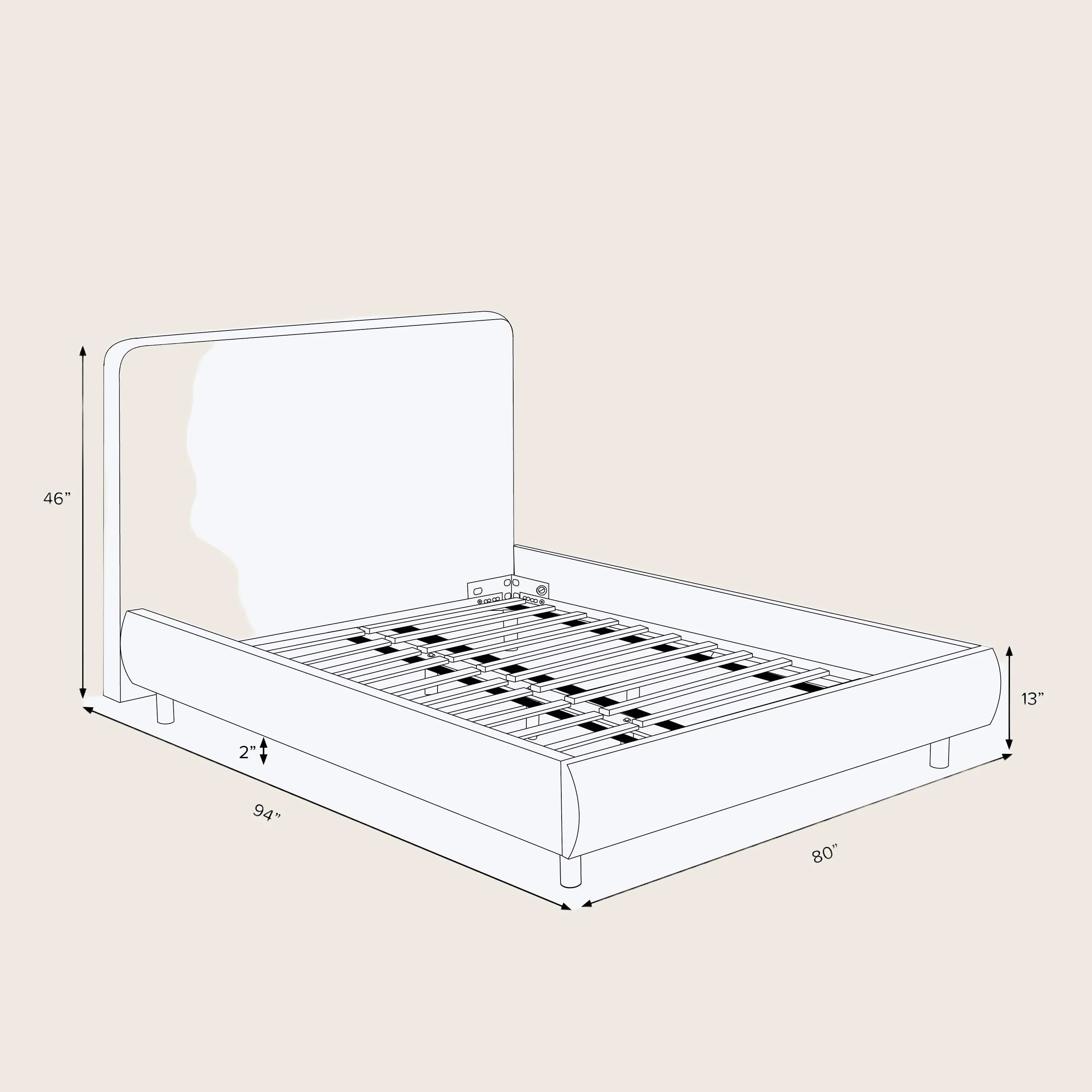 Emme Tall Platform Bed - Image 159