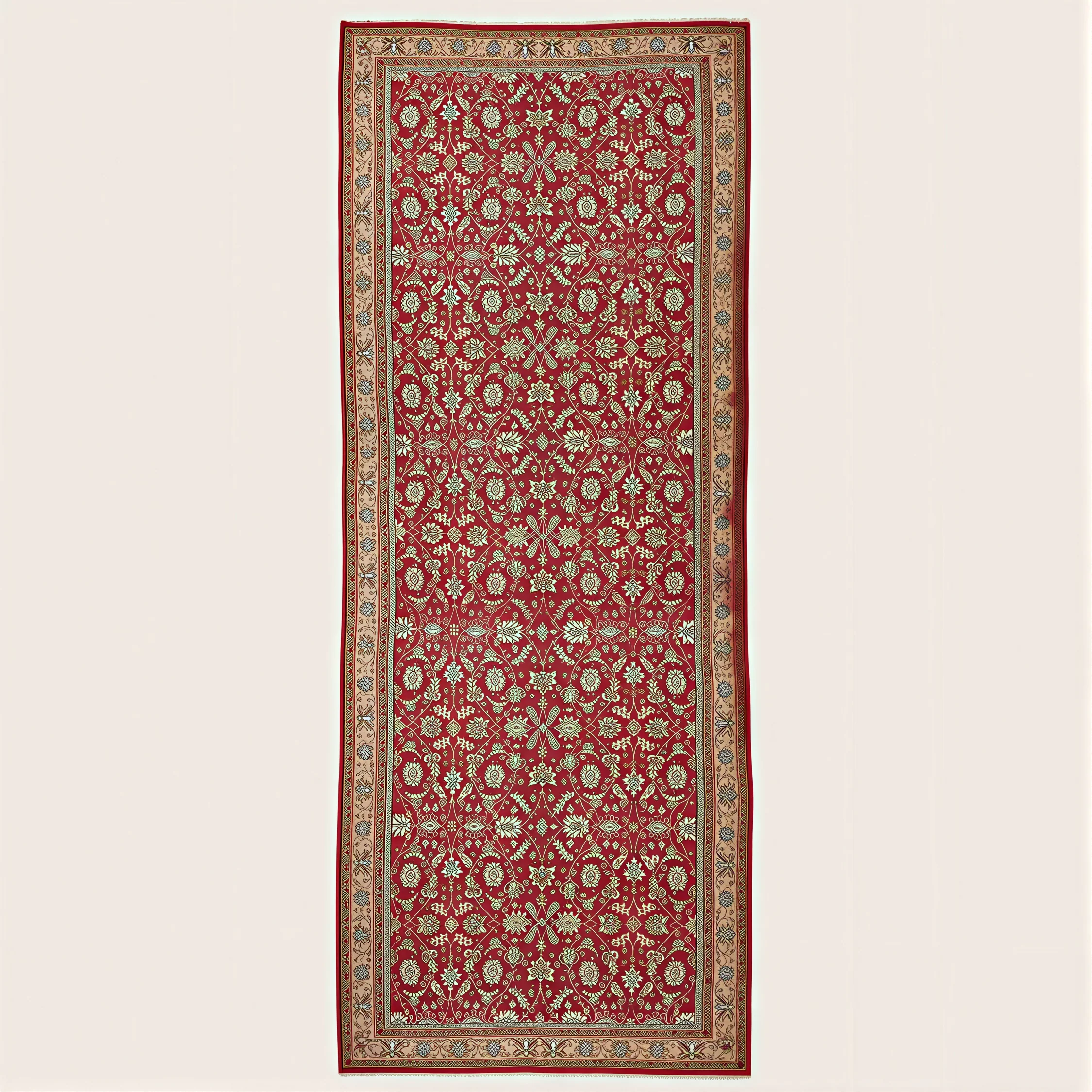 Red Traditional Esana Wool Runner - 12' x 30'